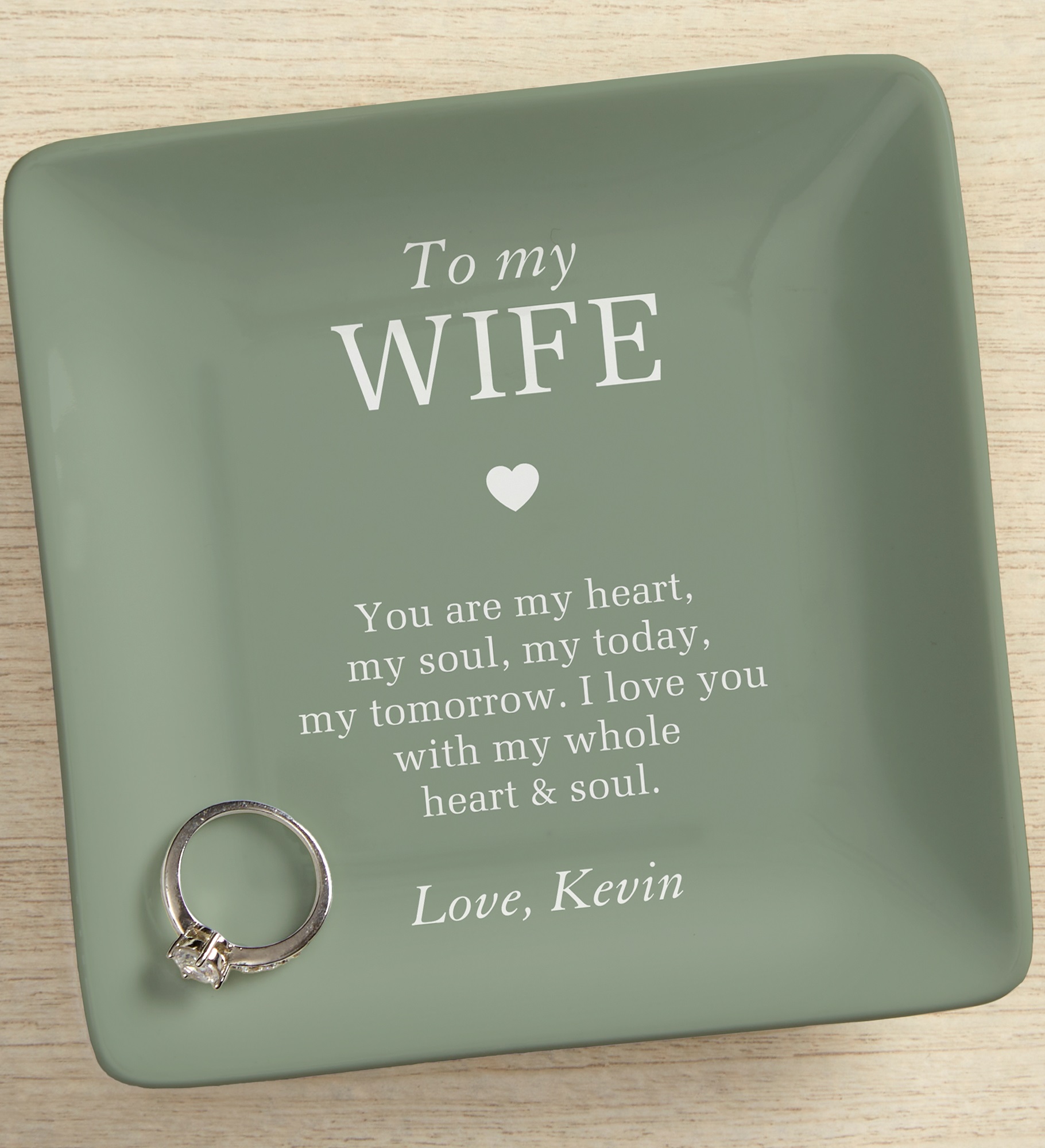To my Wife Personalized Ring Dish