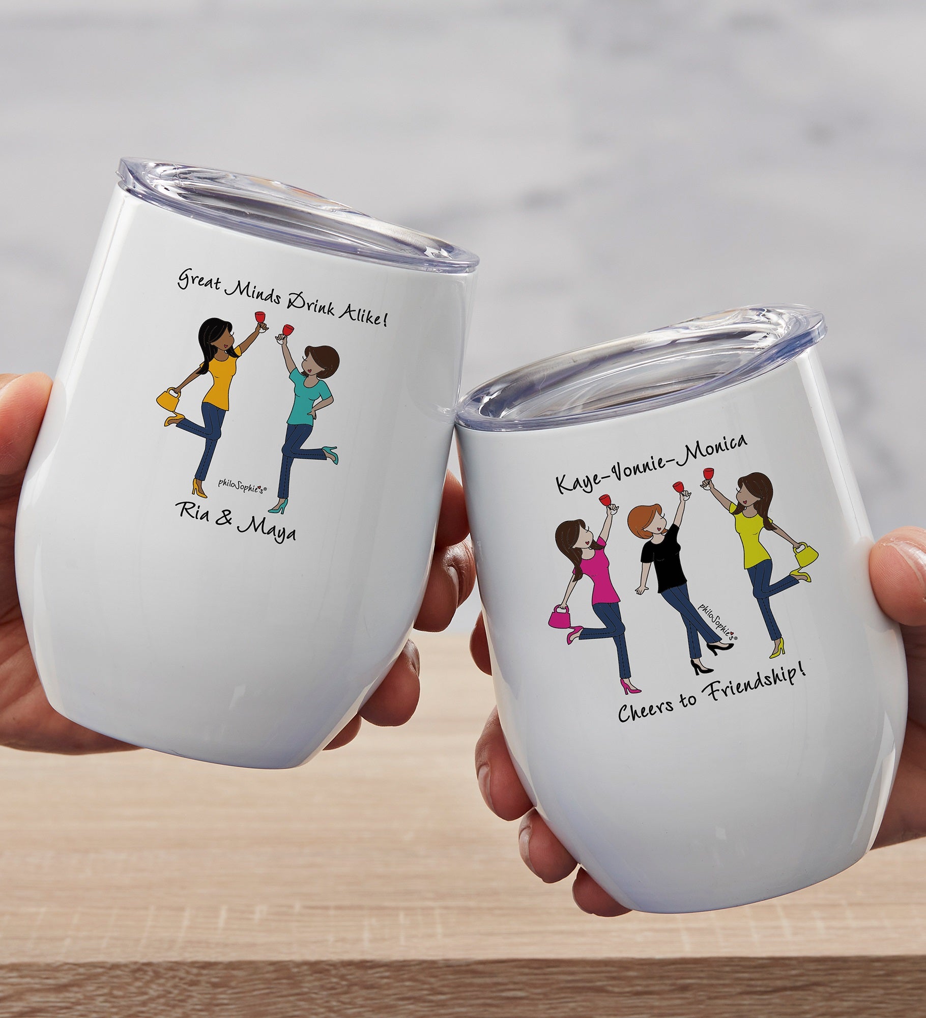 Cheers to Friendship philo Sophie's® Personalized Stainless Insulated Wine Cup