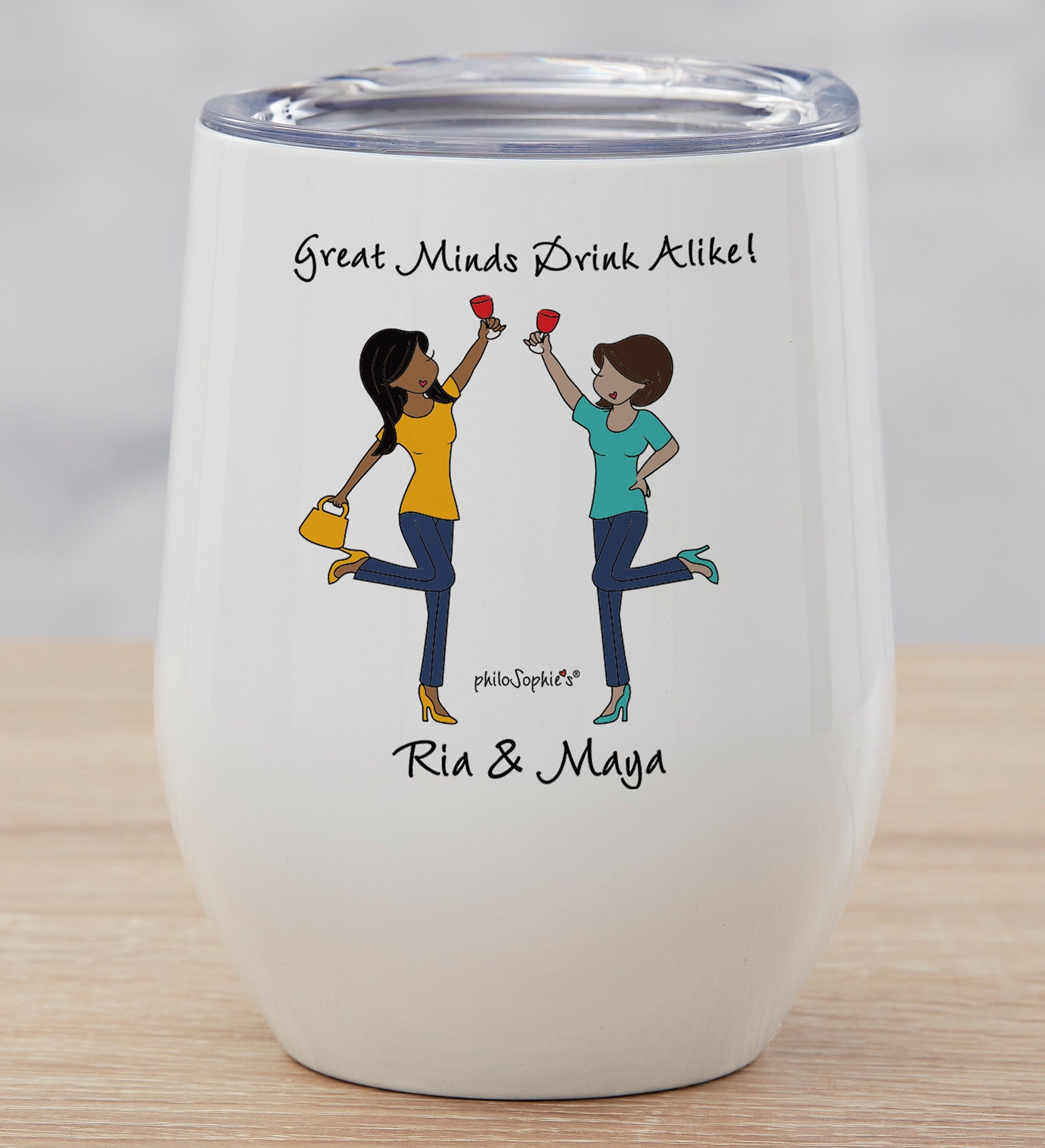 Cheers to Friendship philo Sophie's® Personalized Stainless Insulated Wine Cup