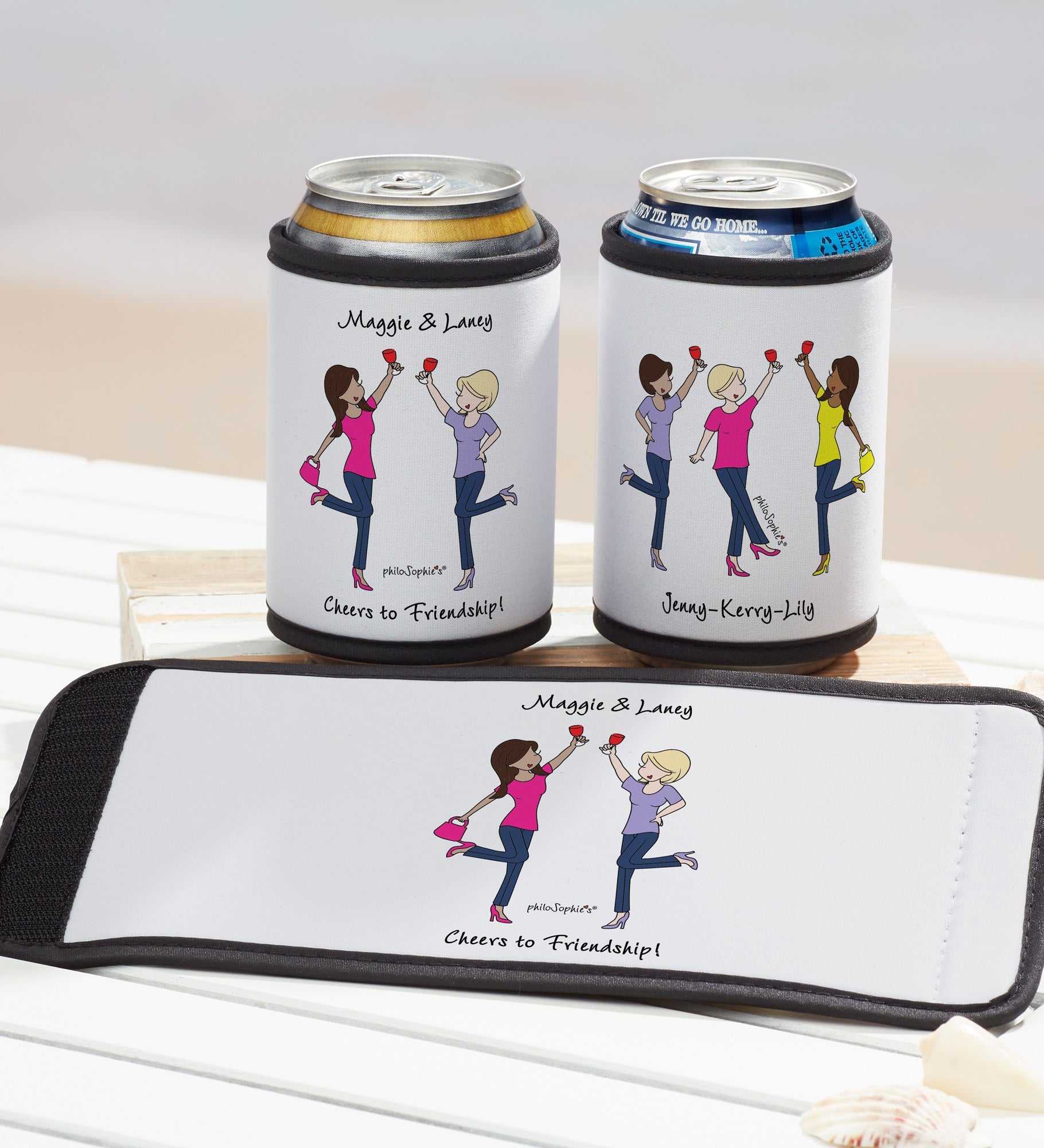Cheers to Friendship philo Sophie's® Personalized Can & Bottle Wrap
