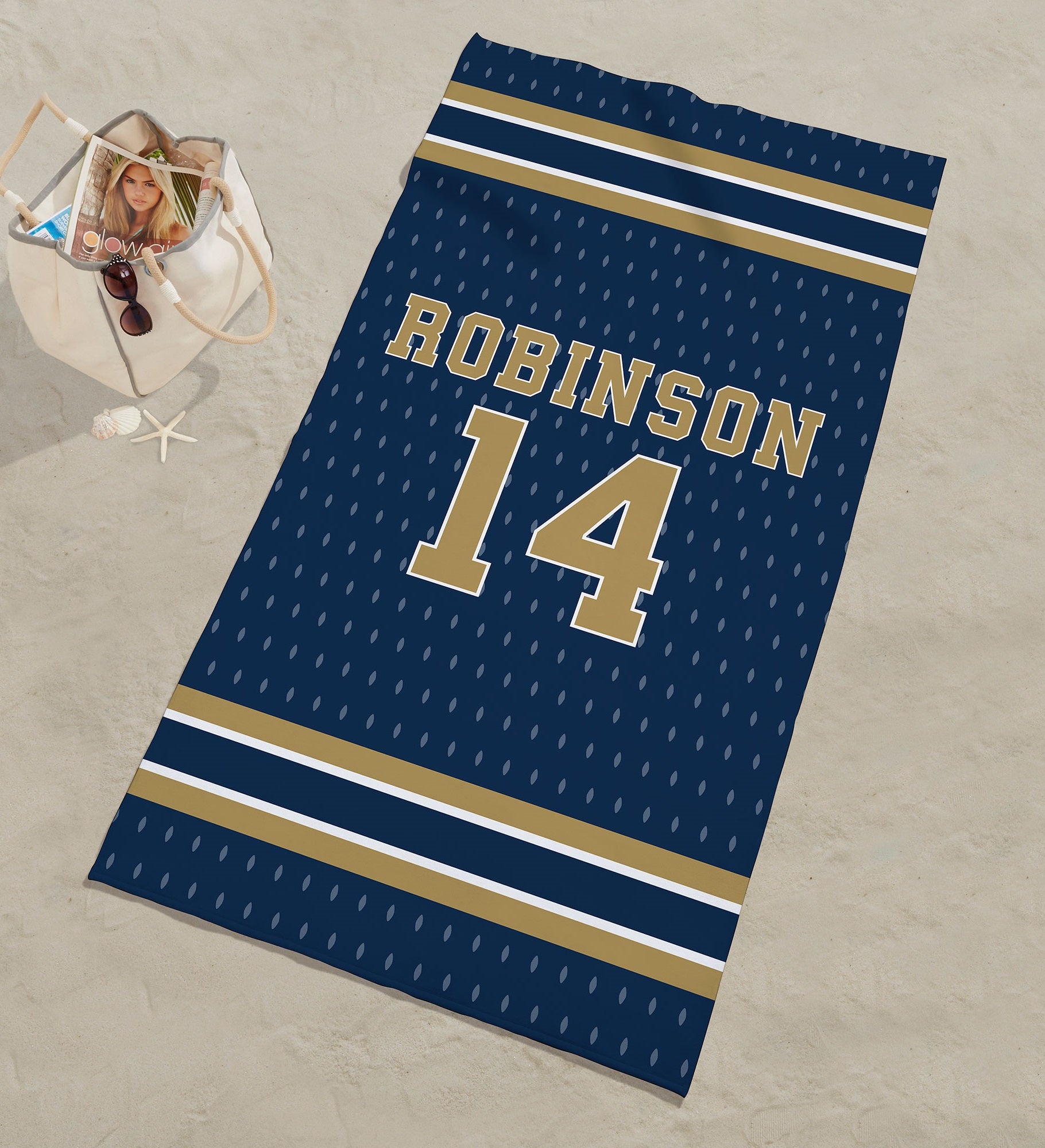 Sports Jersey Personalized Beach Towel