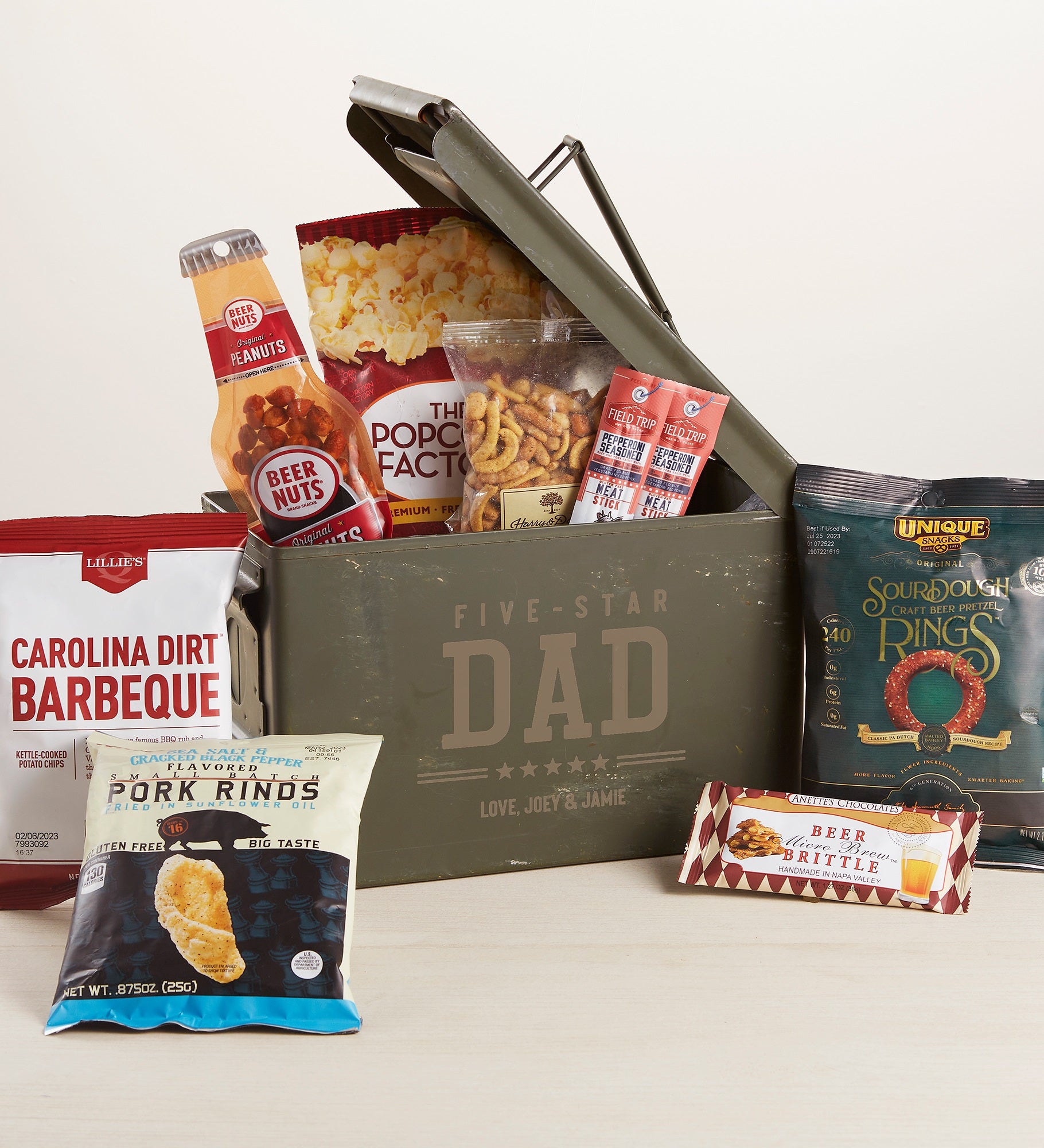 Five Star Dad Personalized Ammo Box with Snack Gift Set