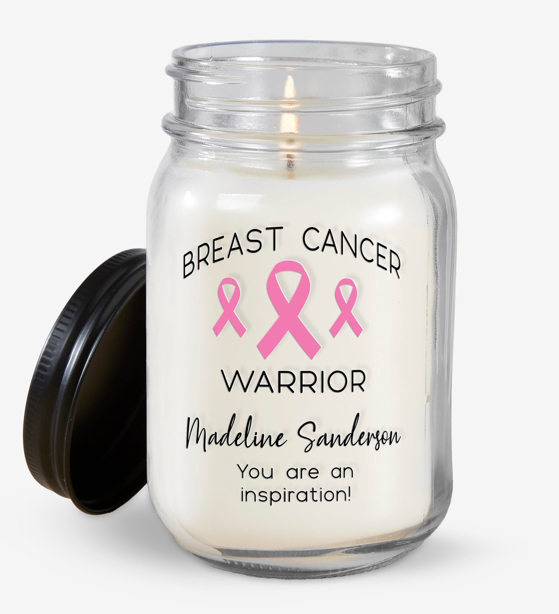 Choose Your Awareness Ribbon Personalized Farmhouse Candle Jar