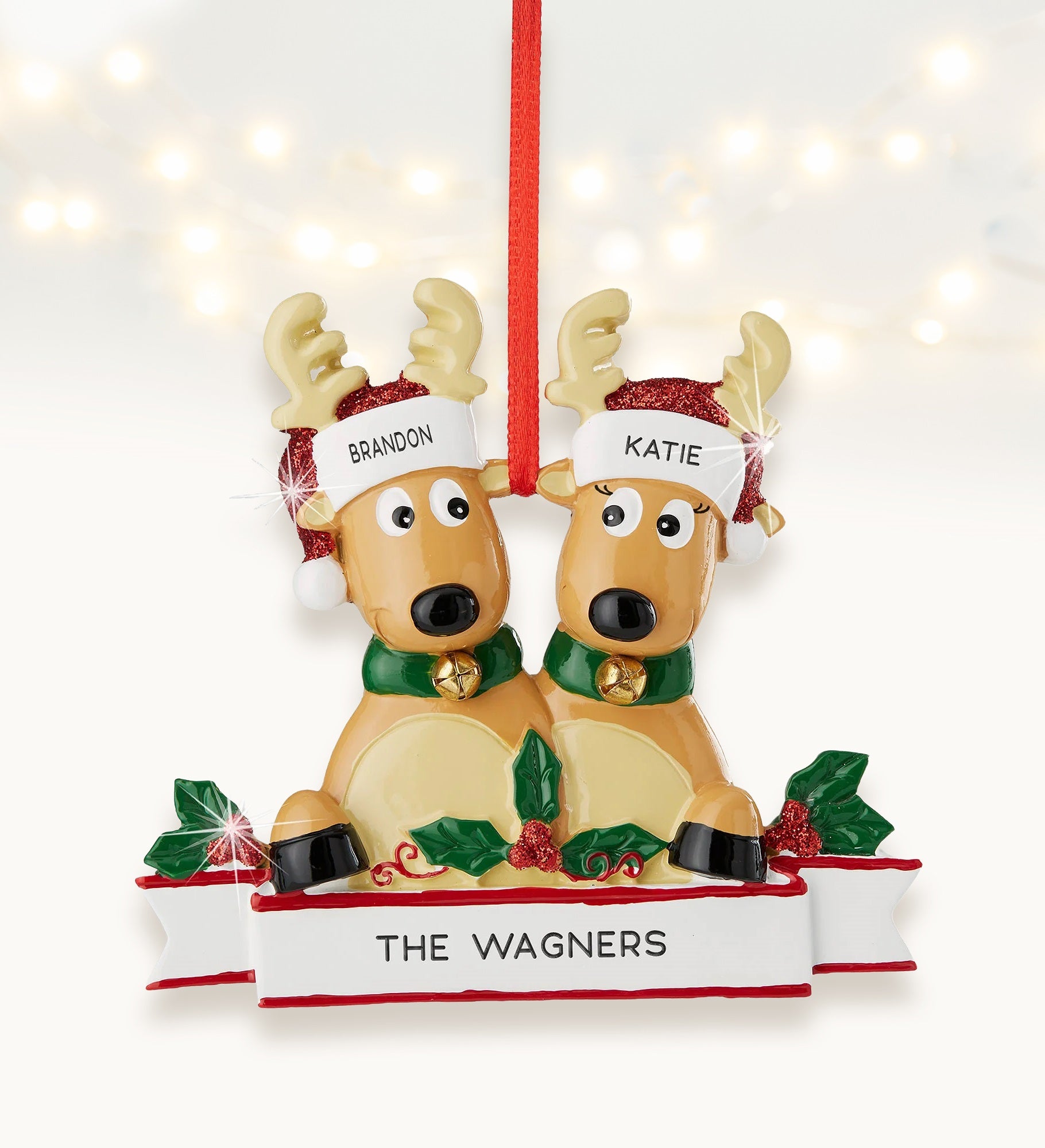 Reindeer Family Personalized Ornament