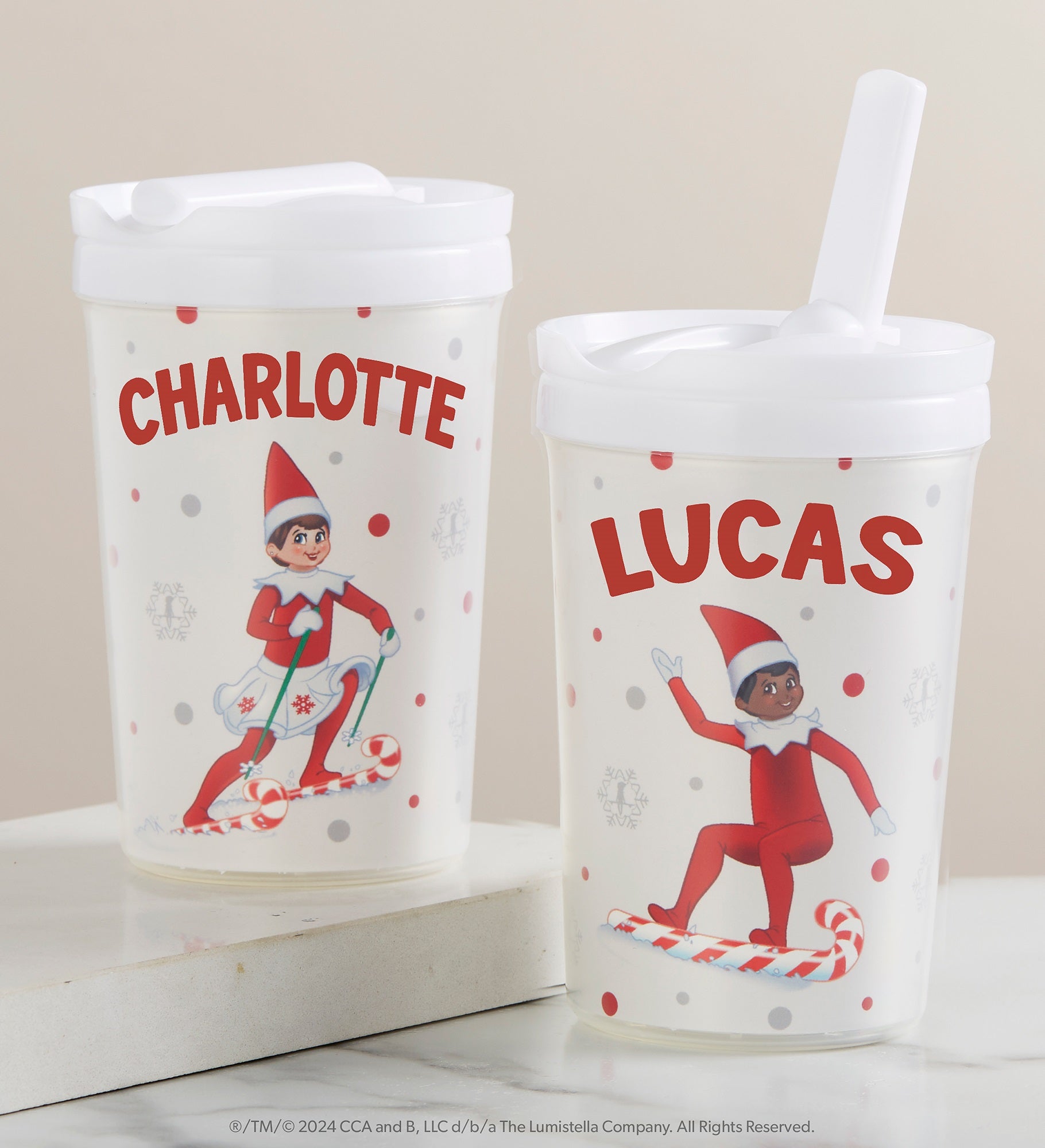 The Elf on the Shelf® Candy Cane Personalized Toddler 8oz. Straw Sippy Cup