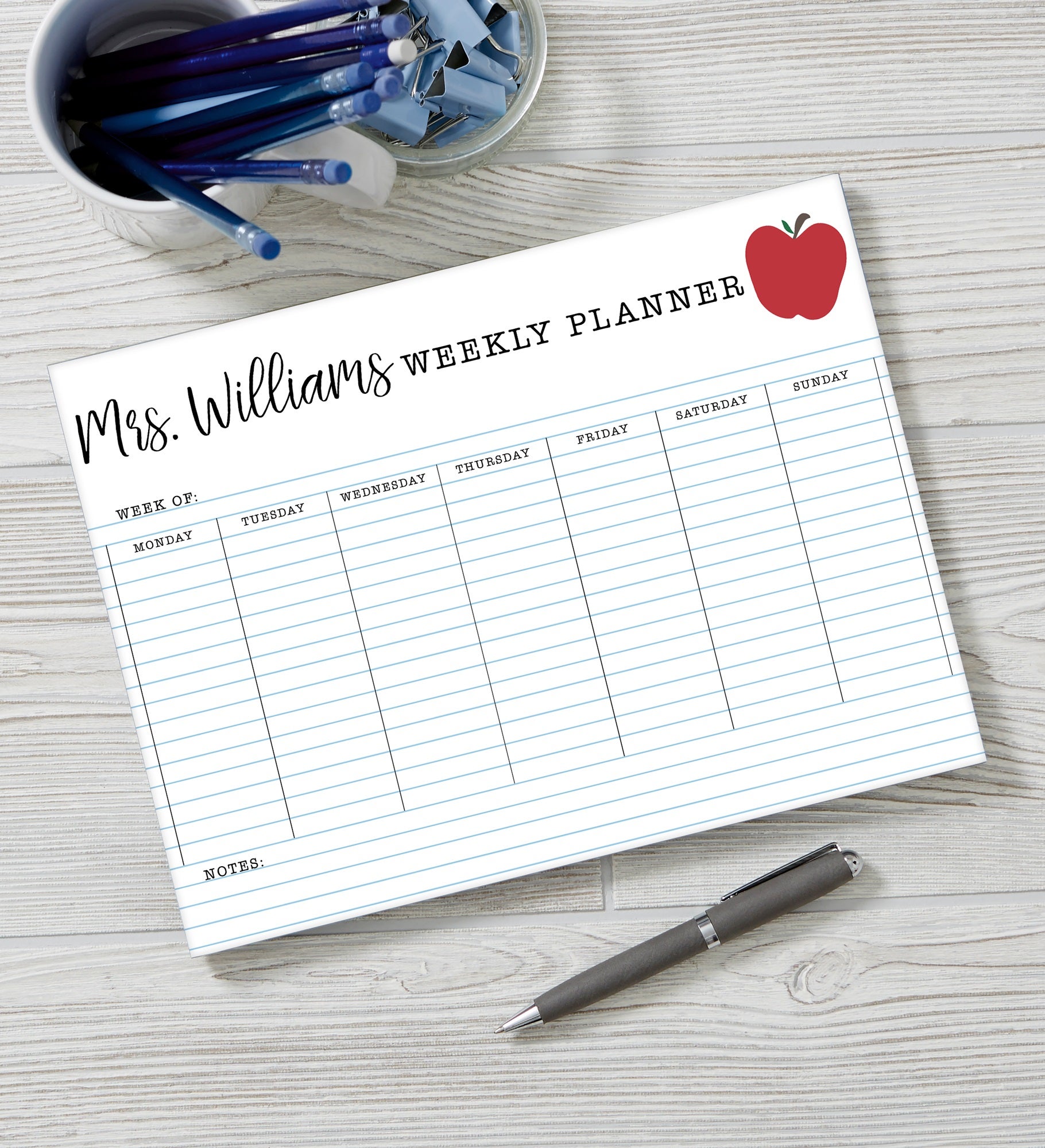 Inspiring Teacher Personalized Weekly Planner