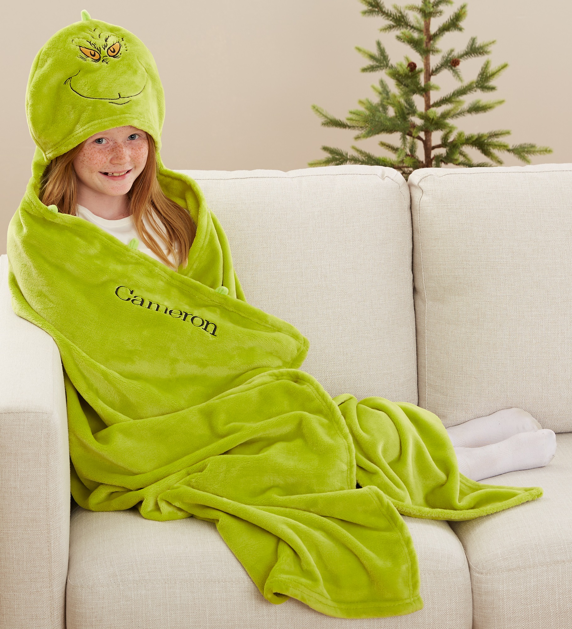 The Grinch Personalized Hooded Blanket