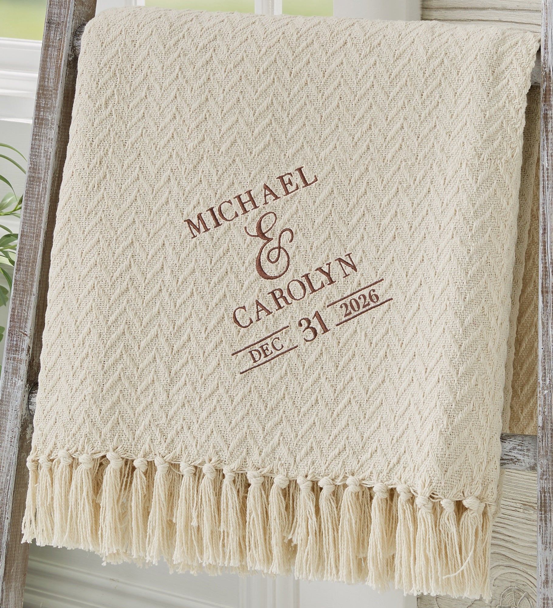 Moody Chic Embroidered Wedding Afghan