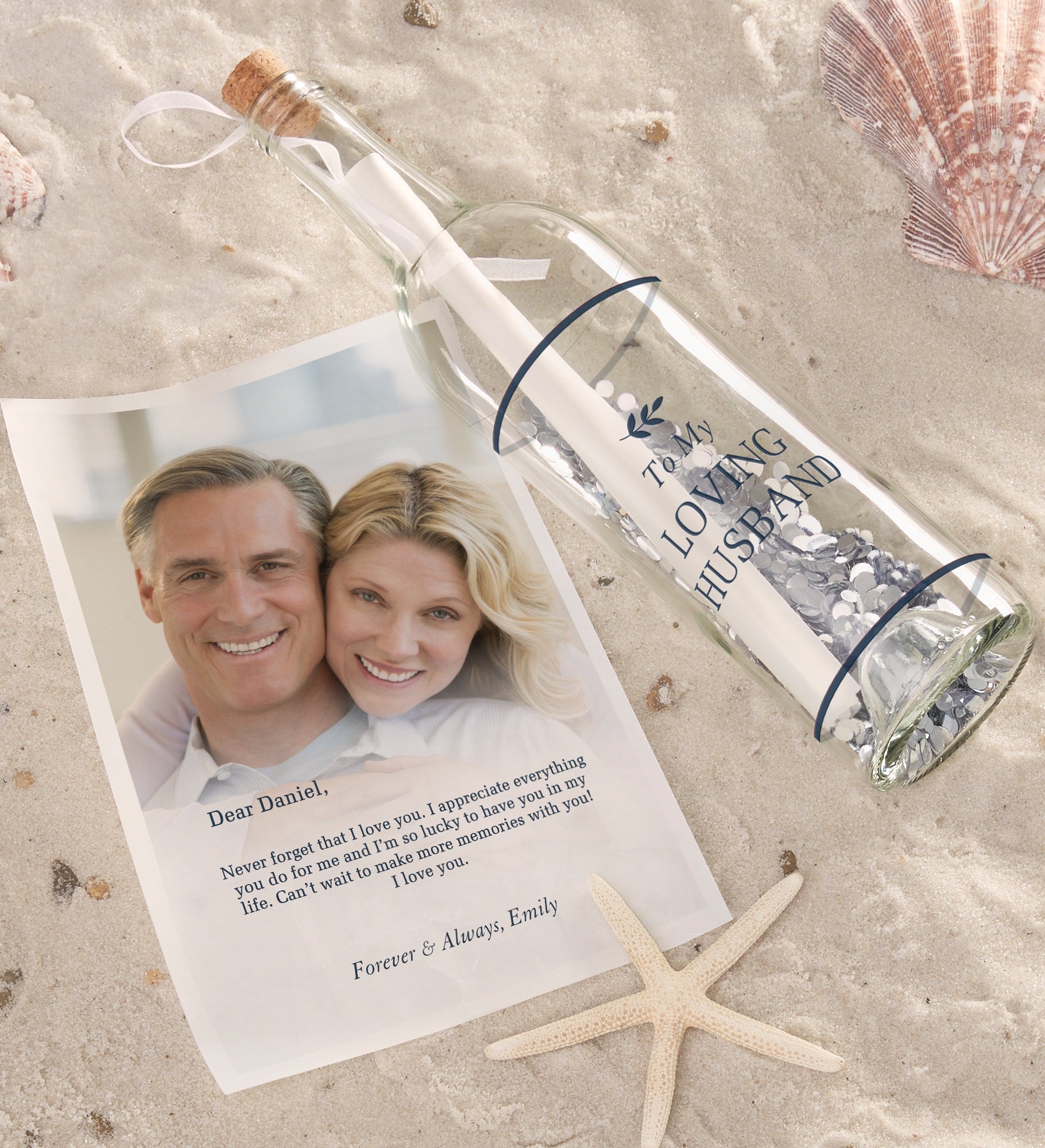 To My Husband Personalized Letter In A Bottle
