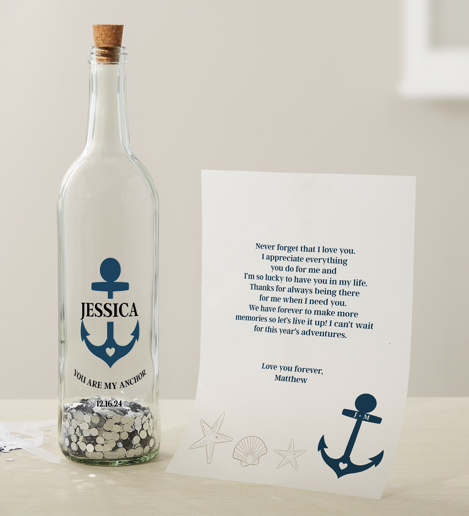 You Are My Anchor Personalized Letter In A Bottle
