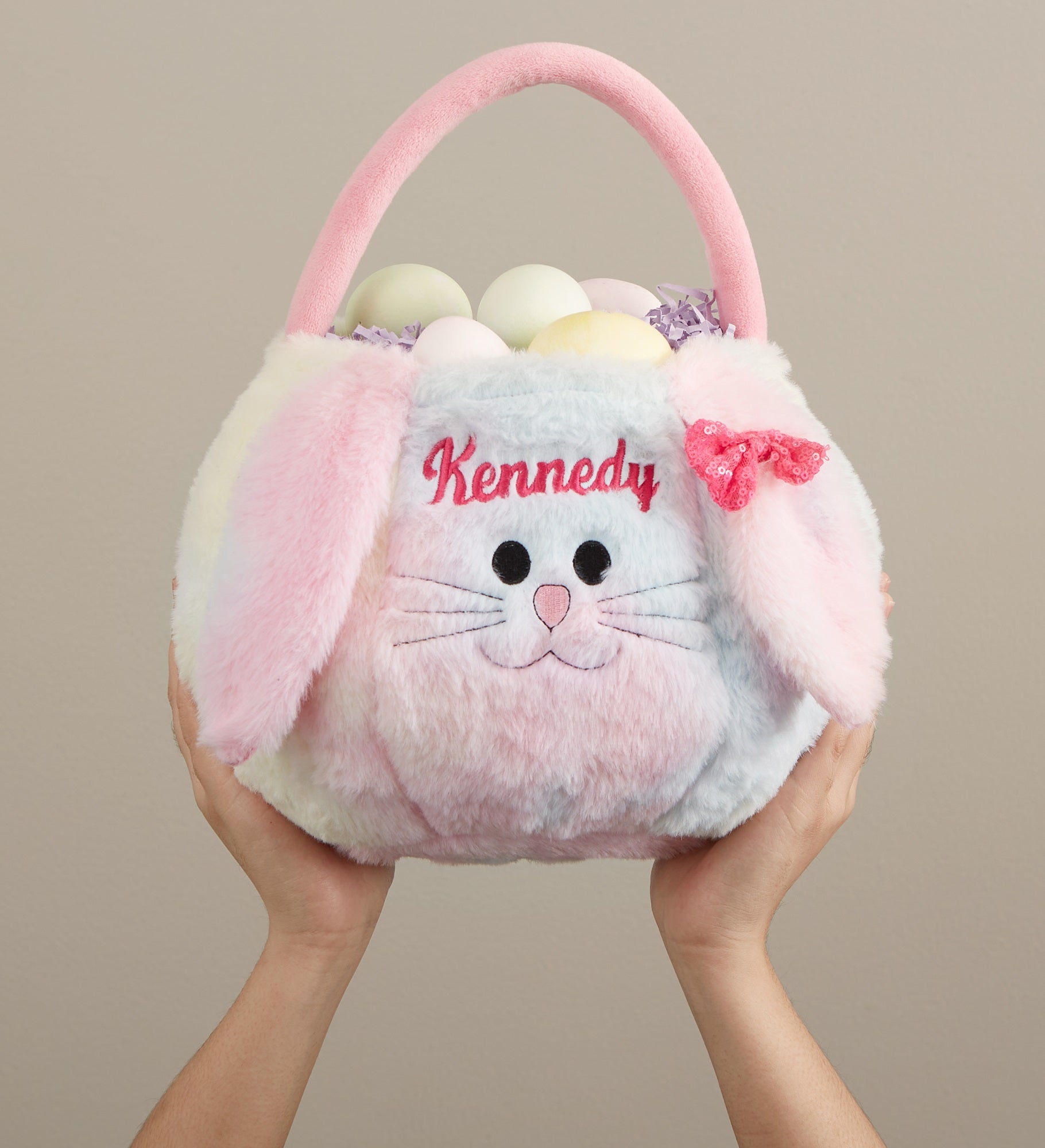 Rainbow Bunny Embroidered Easter Treat Bag
