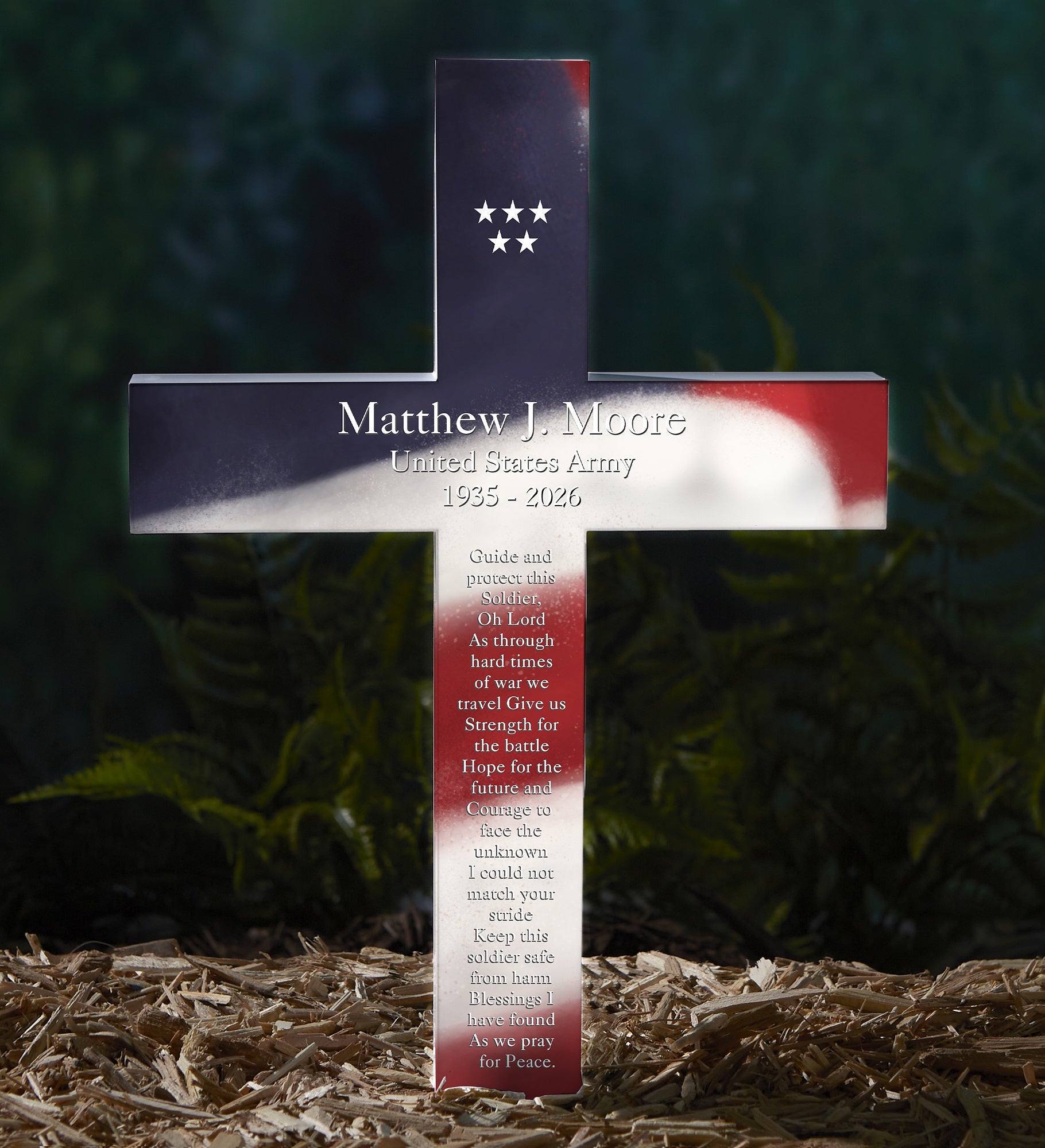 Soldiers Prayer Personalized Solar Outdoor Garden Stake