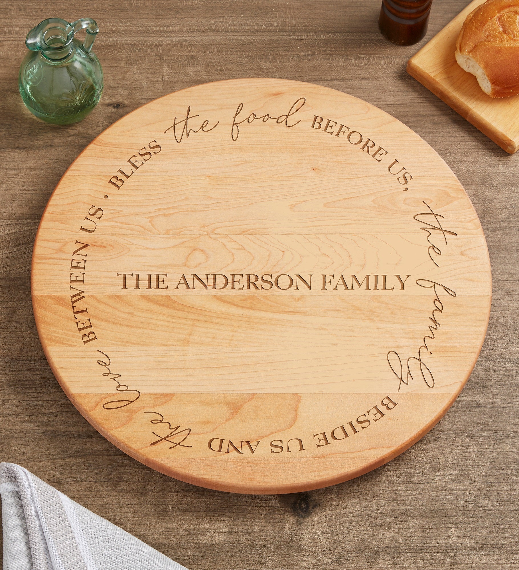 Bless the Food Before Us 15" Personalized Lazy Susan