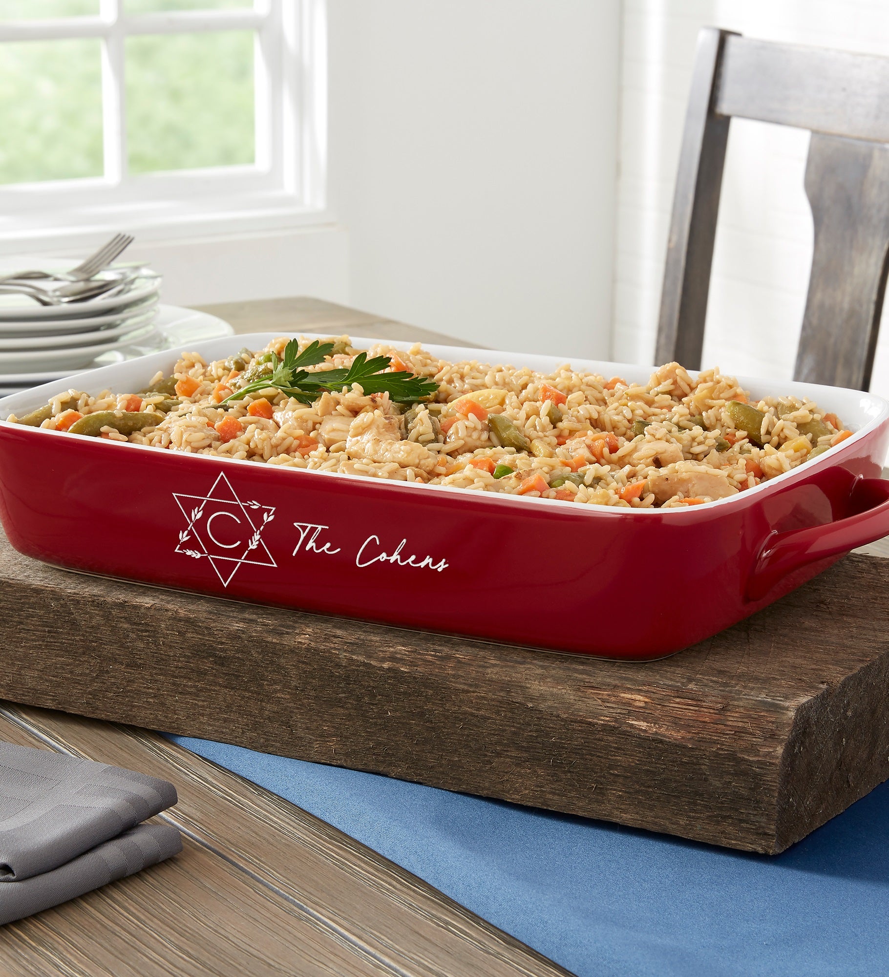 Passover Personalized Ceramic Casserole Baking Dish