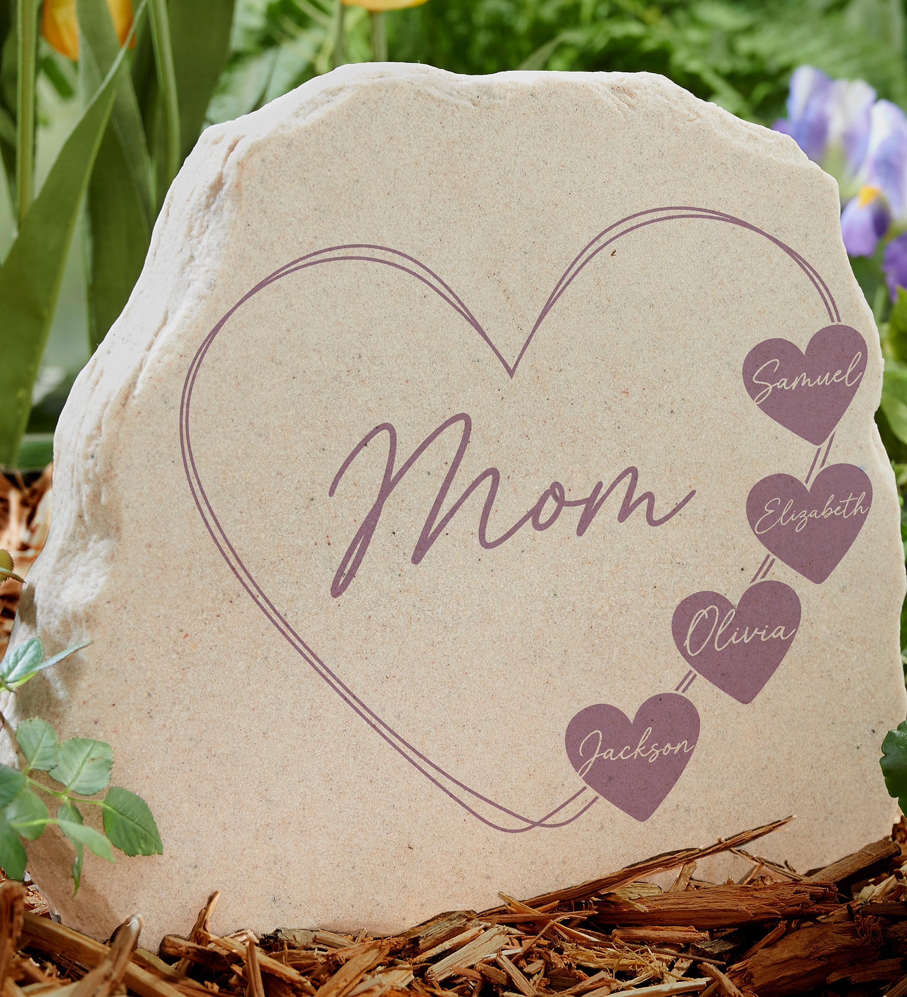 A Mother's Heart Personalized Standing Garden Stone