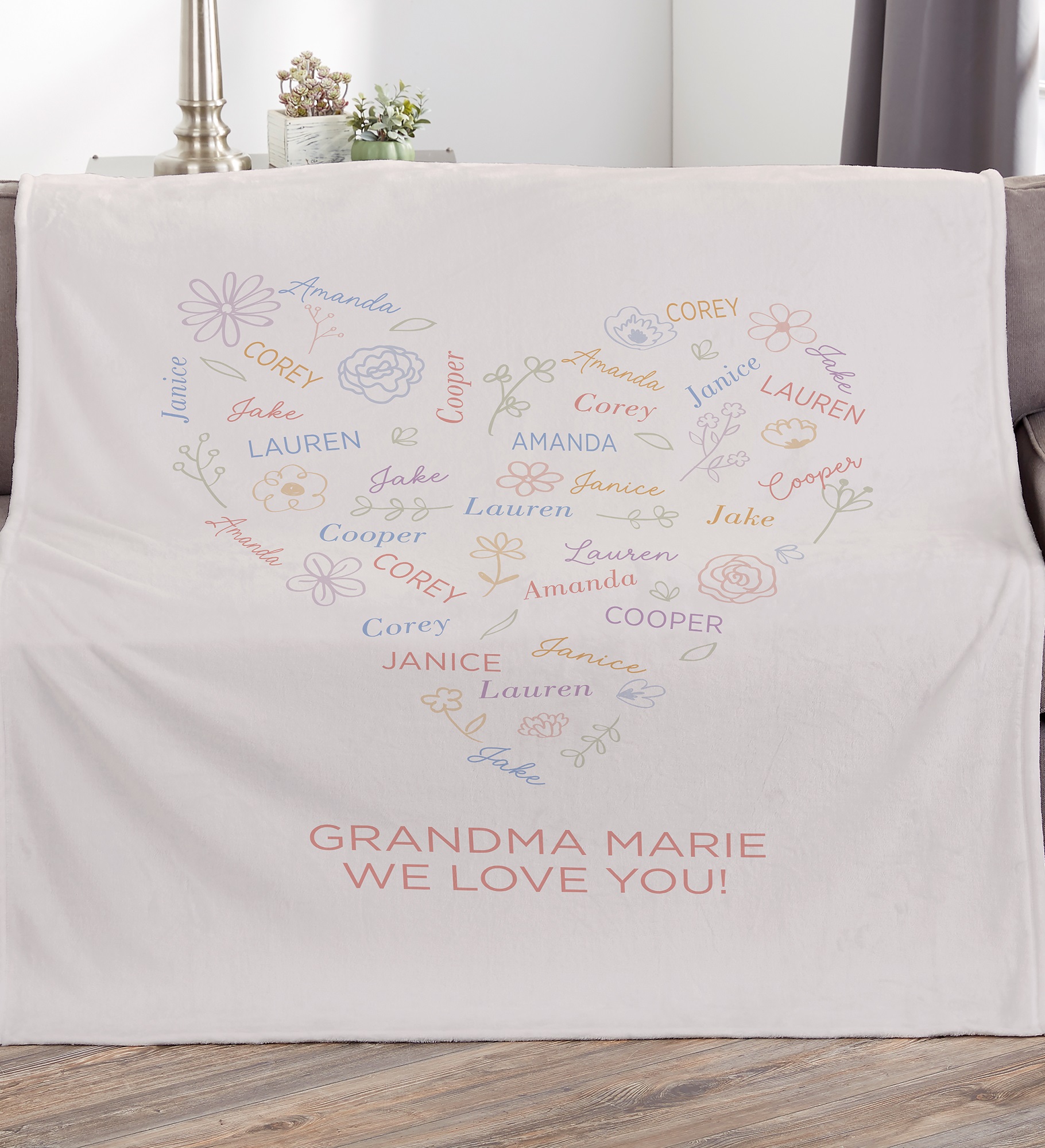 Blooming Heart Personalized Blanket