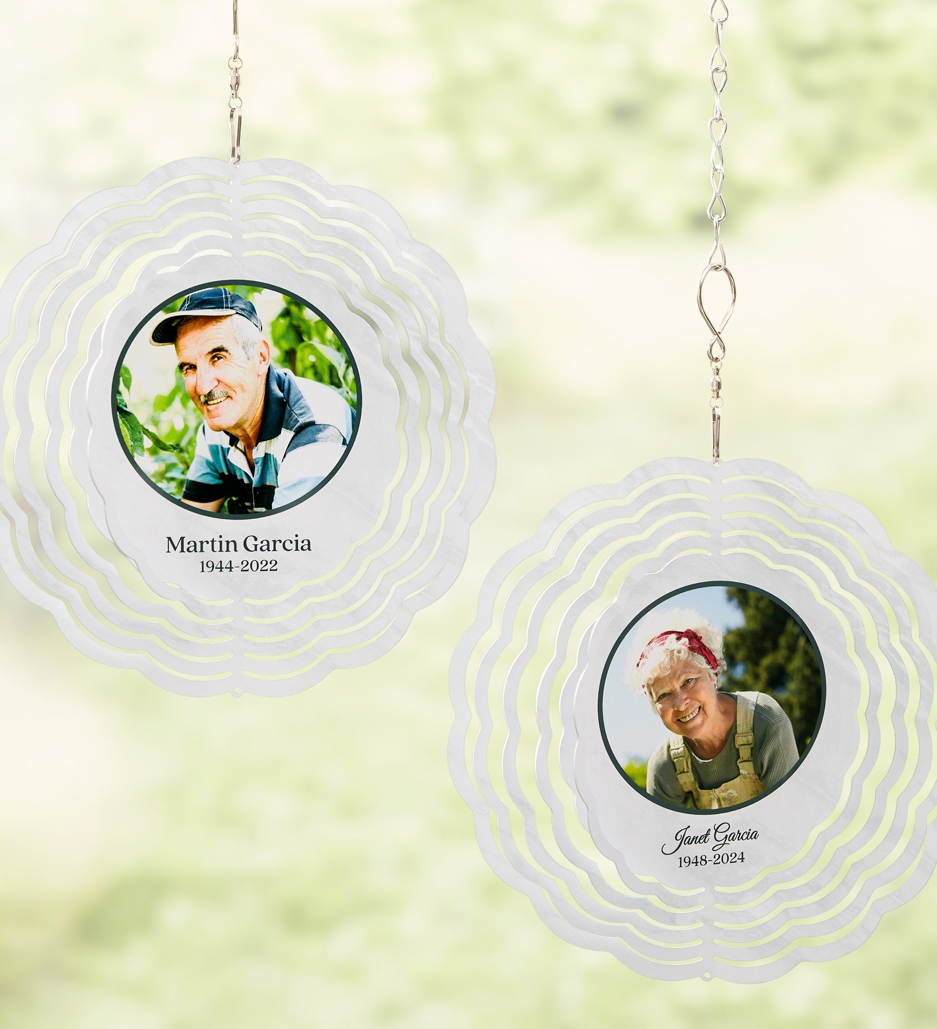 Double Photo Memorial Personalized Wind Spinner