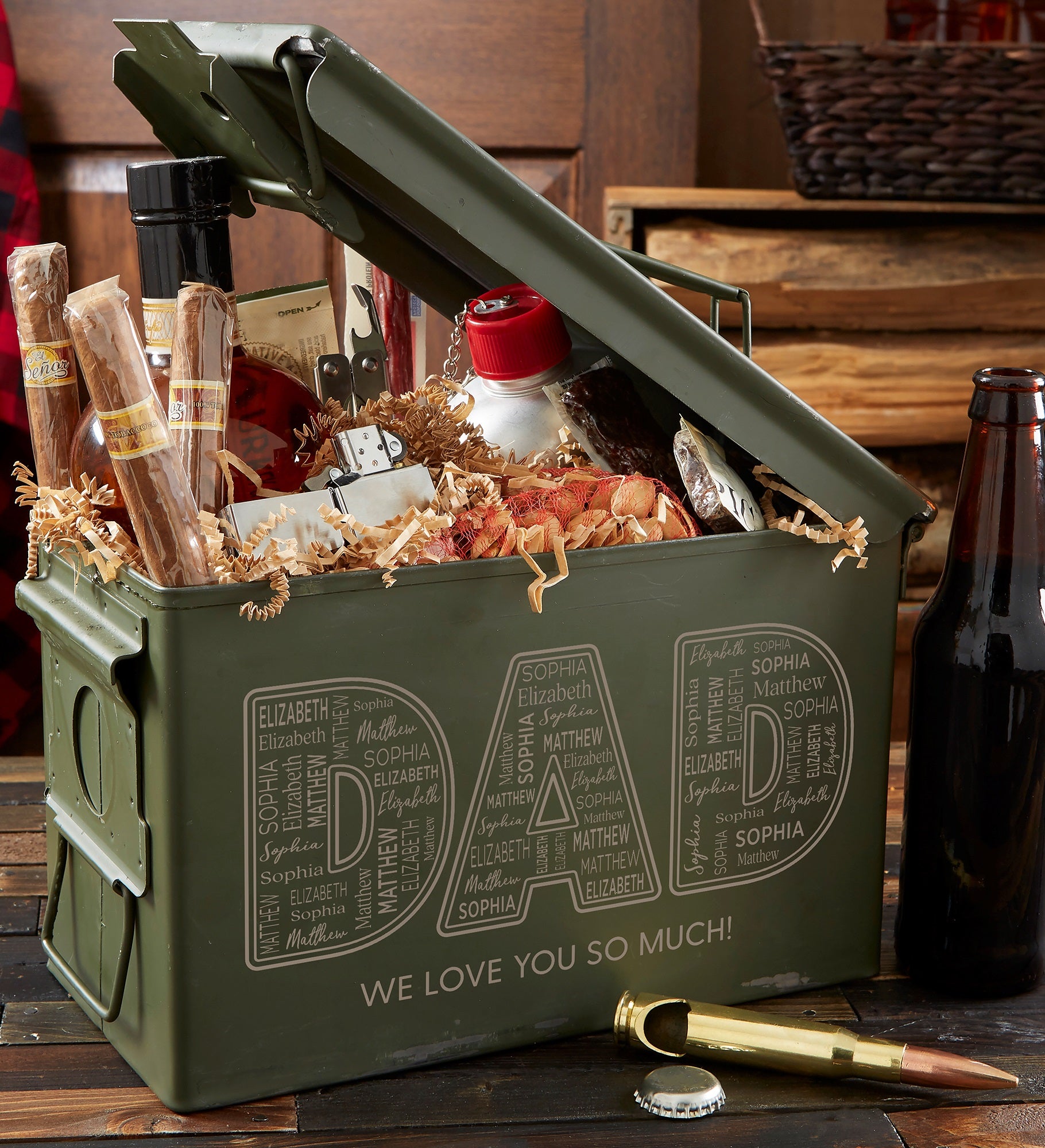 Dad Repeating Name Personalized Ammo Box