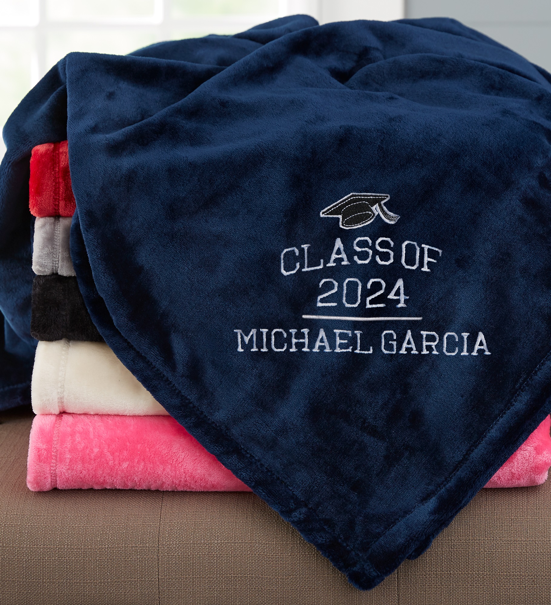 The Graduate Embroidered Fleece Blanket