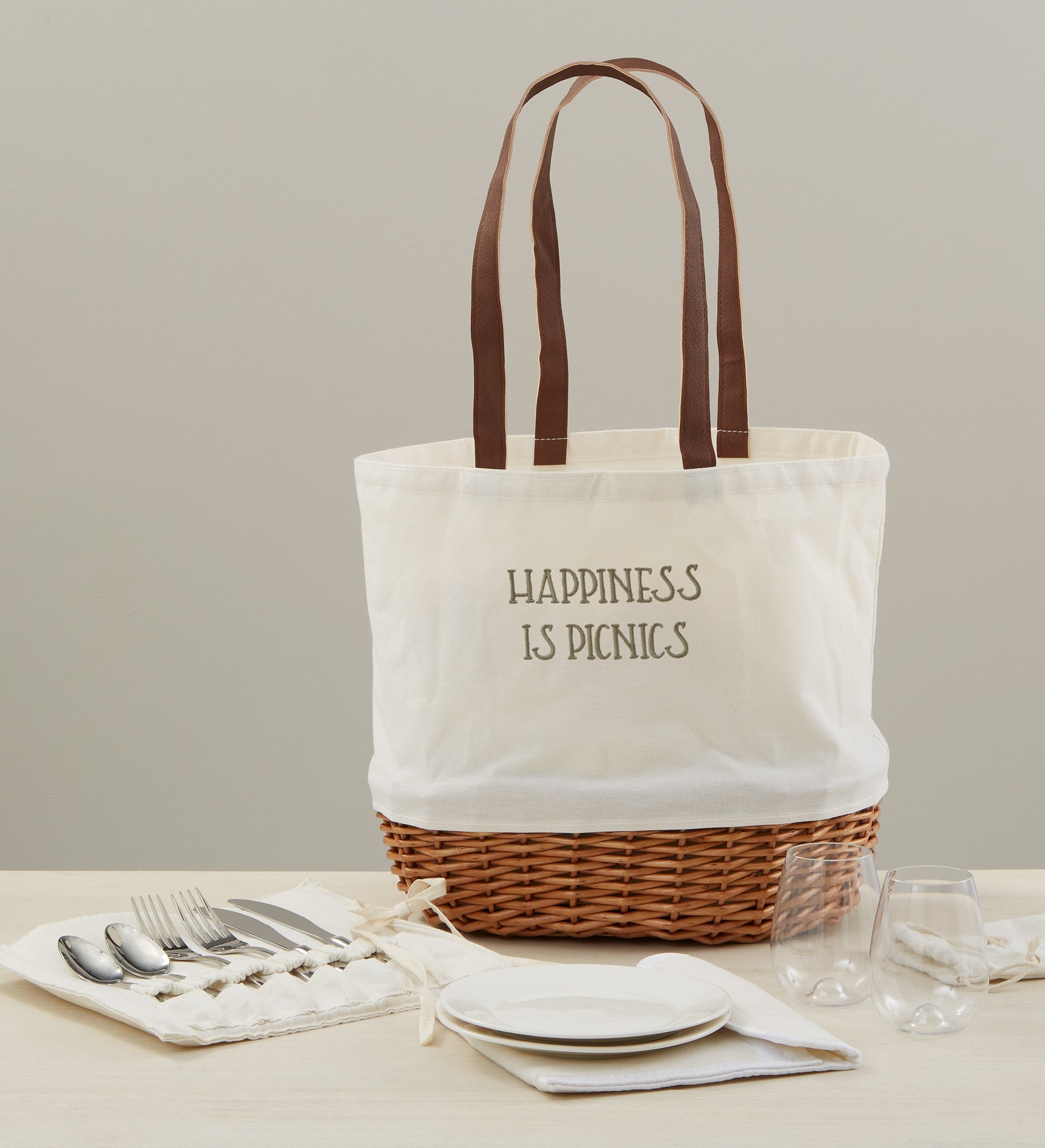 Write Your Own Embroidered Picnic Basket For Two