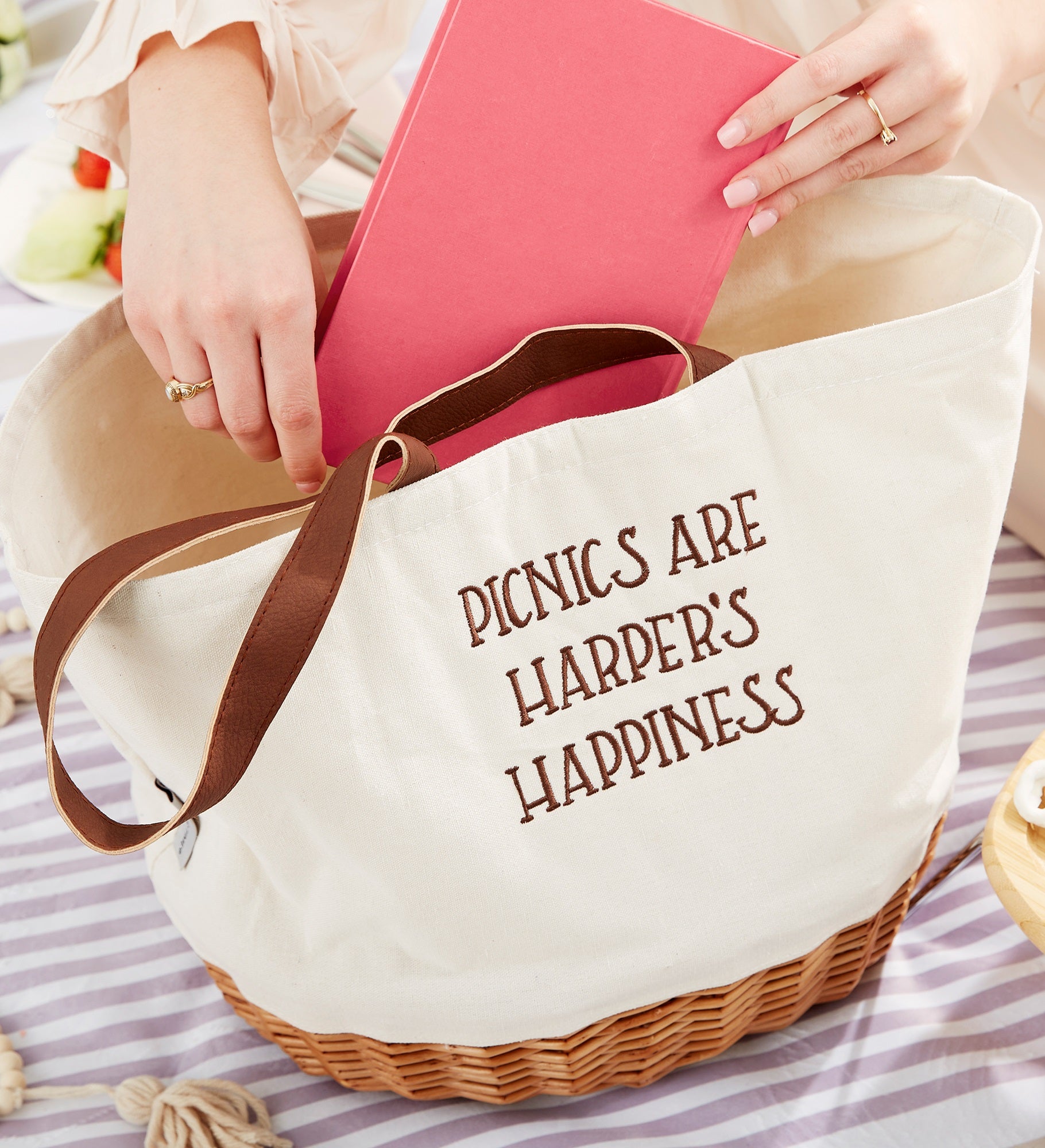 Write Your Own Embroidered Picnic Basket For Two