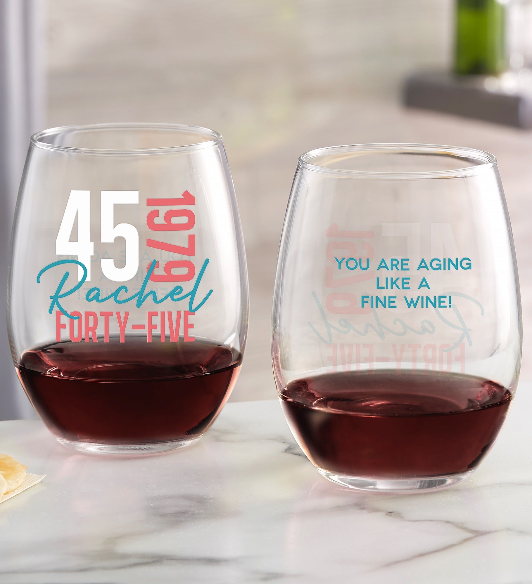 Timeless Birthday Personalized Wine Glass Collection