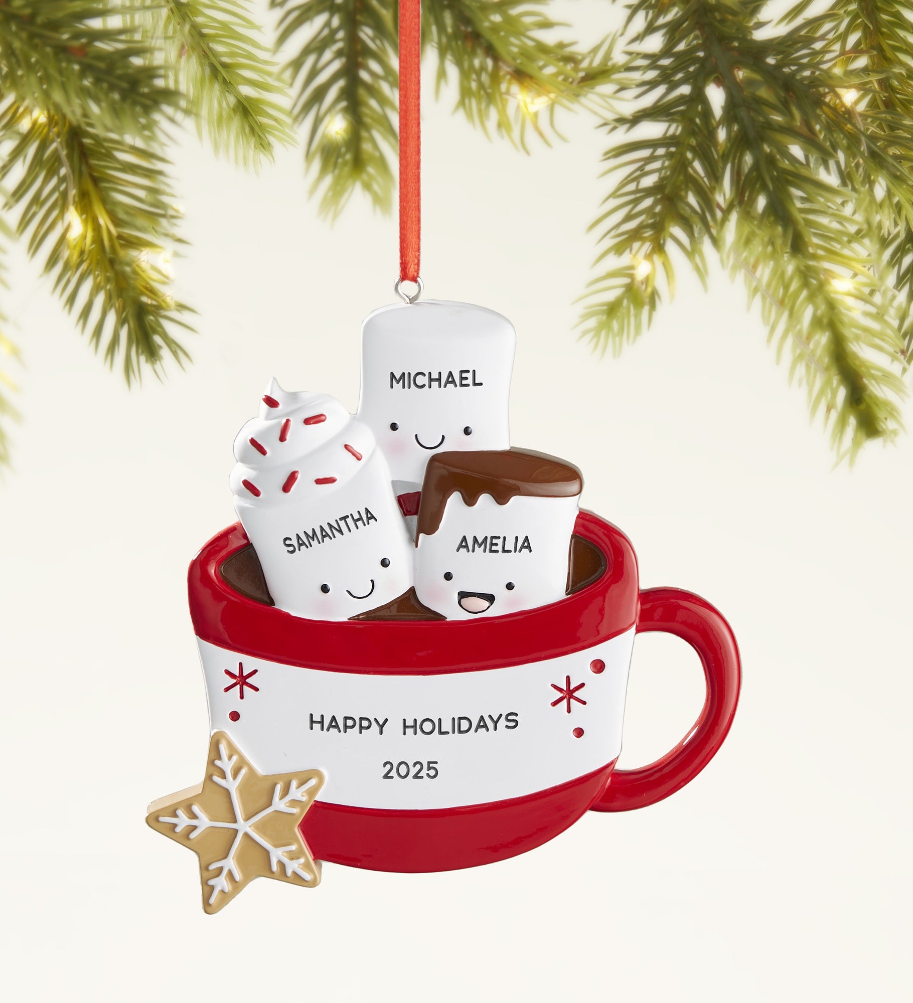 Marshmallow Family Personalized Ornament 