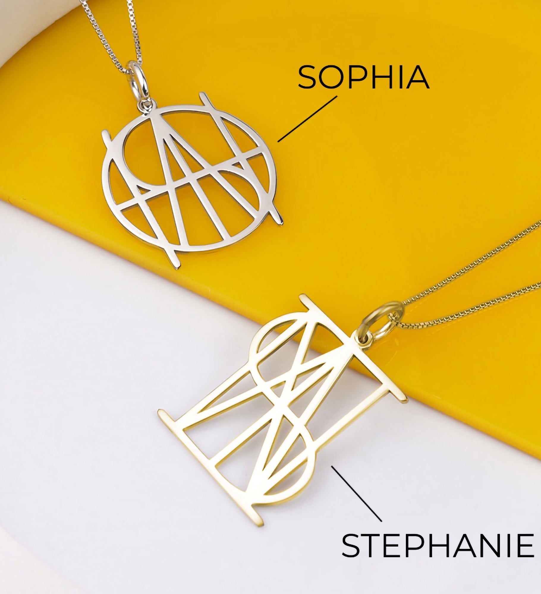 Personalized Geometrical Name Necklace