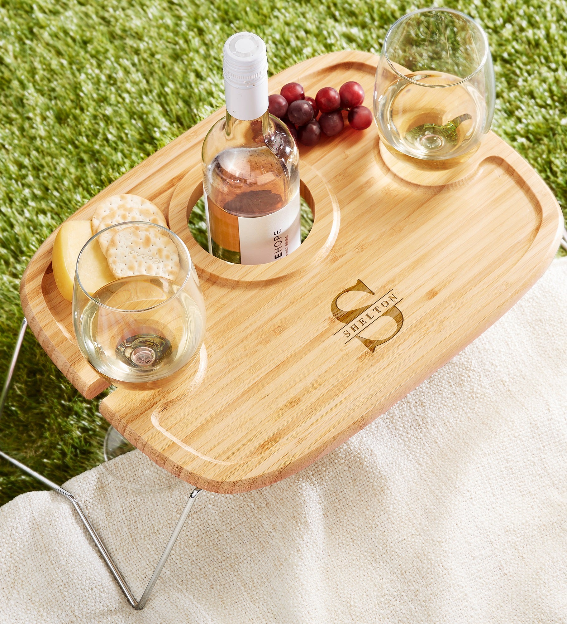 Lavish Last Name Personalized Wine Picnic Tray