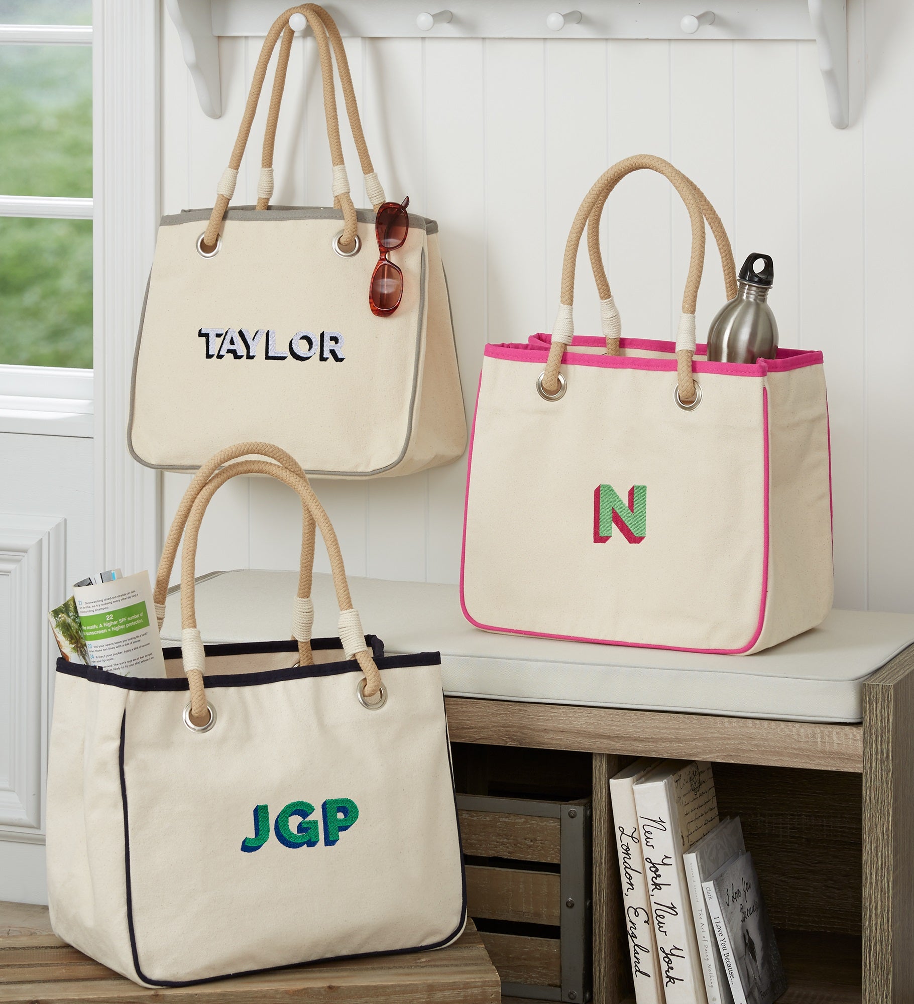 Shadow Name Canvas Rope Tote