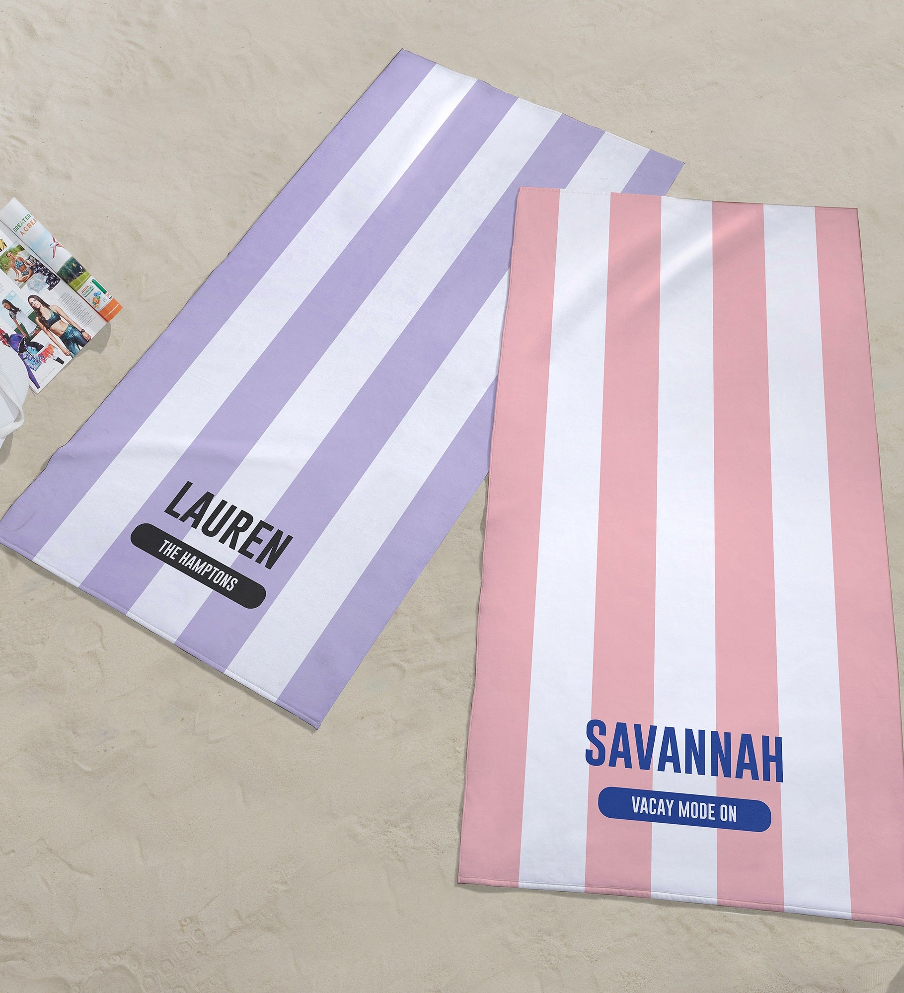 Sunkissed Stripes Personalized Beach Towel