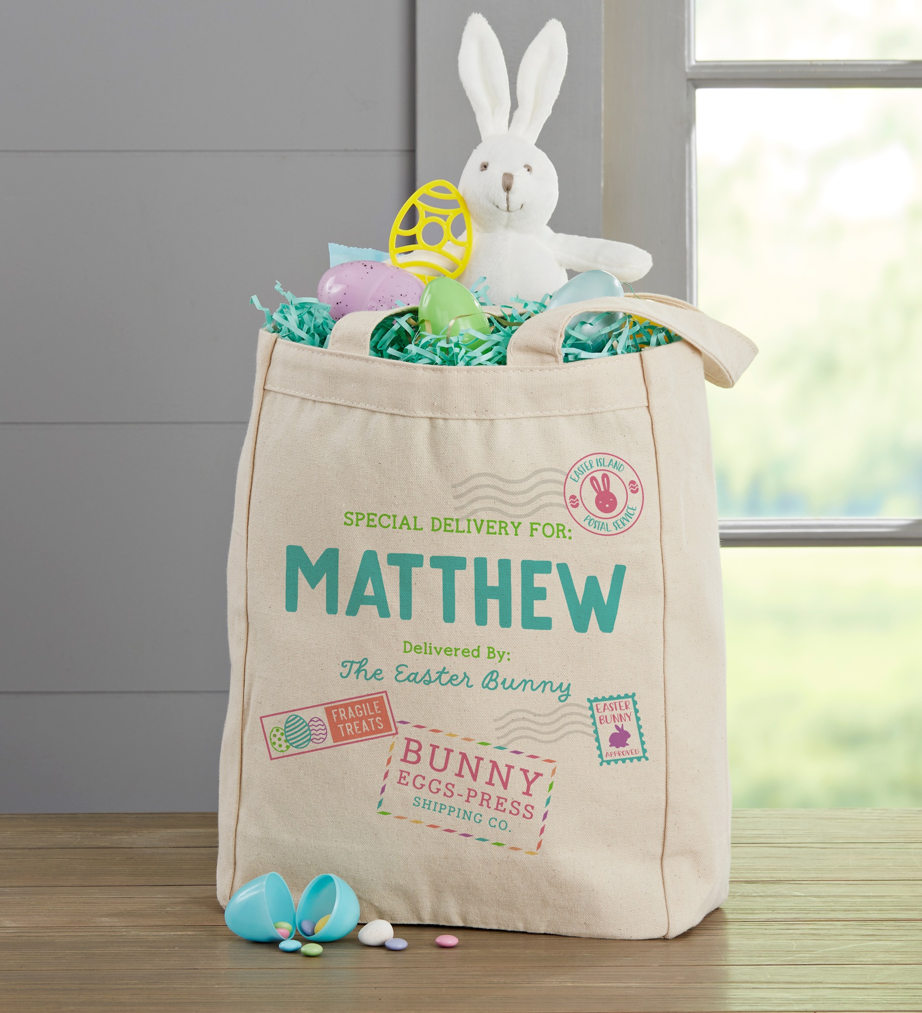 Special Delivery Personalized Easter Canvas Tote Bags