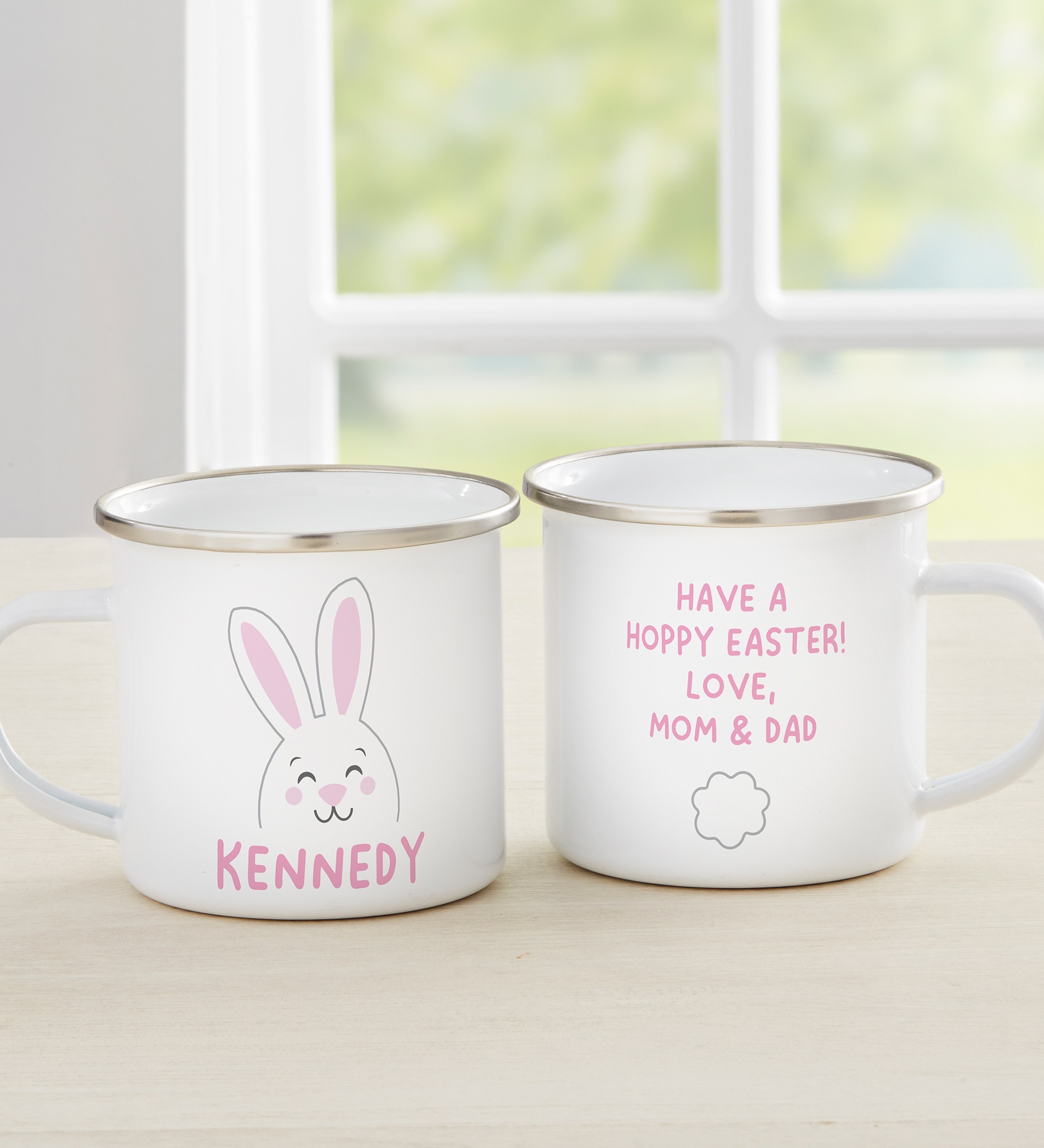 Bunny Face Personalized Kids Enamel Mug
