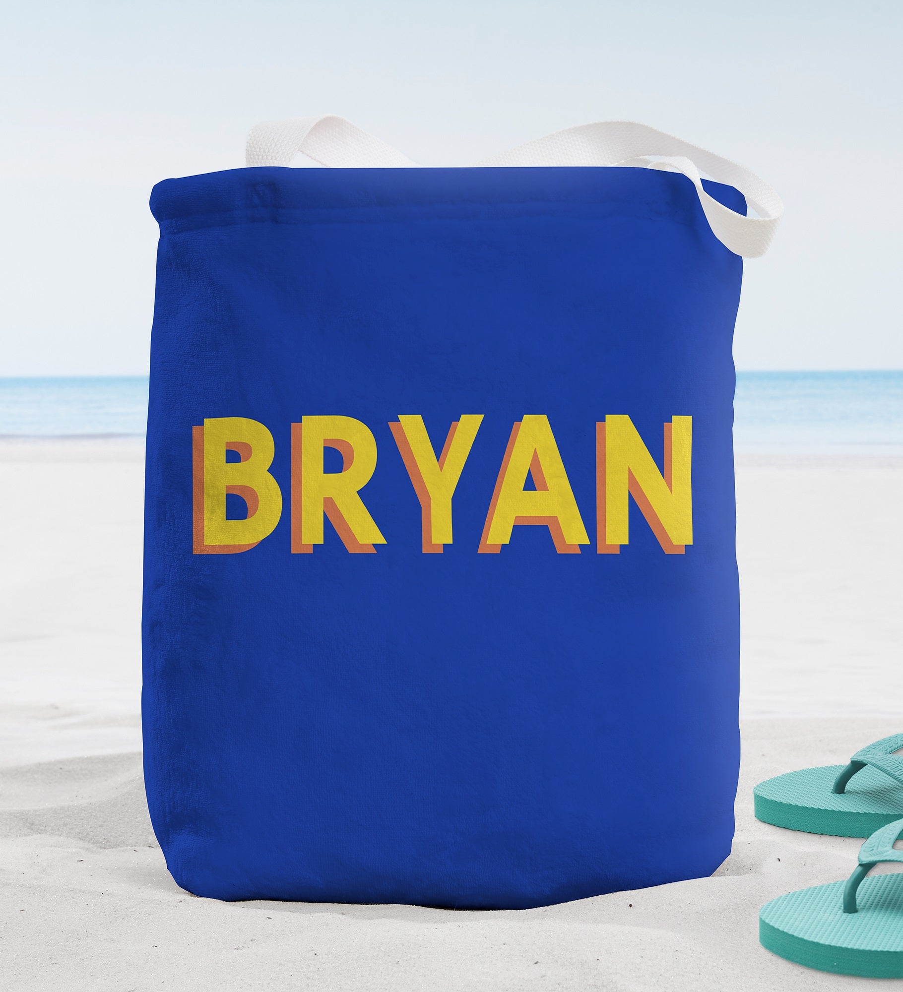 Shadow Name Personalized Terry Cloth Beach Bag