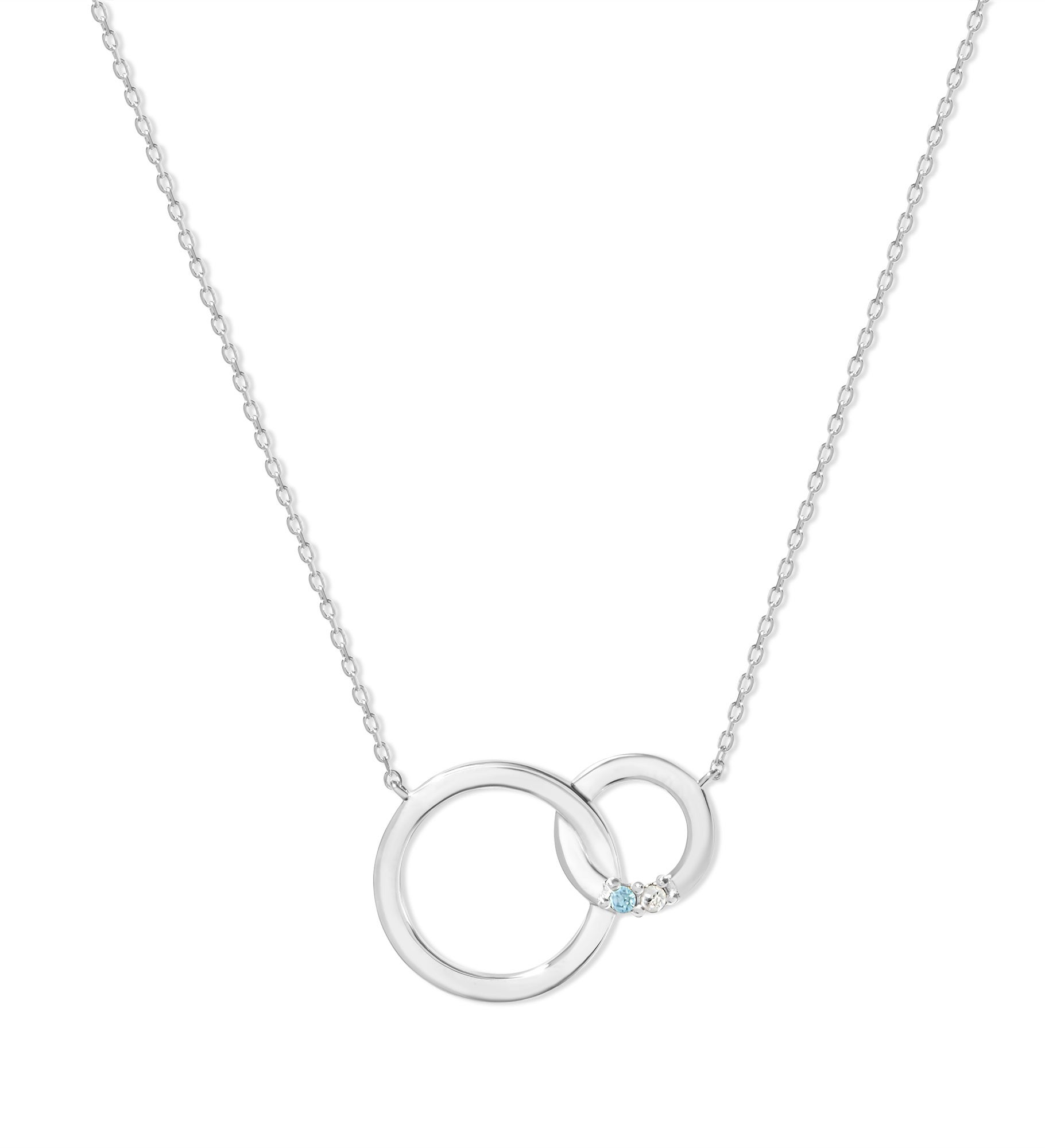Custom Interlocking Circle Birthstone Necklace