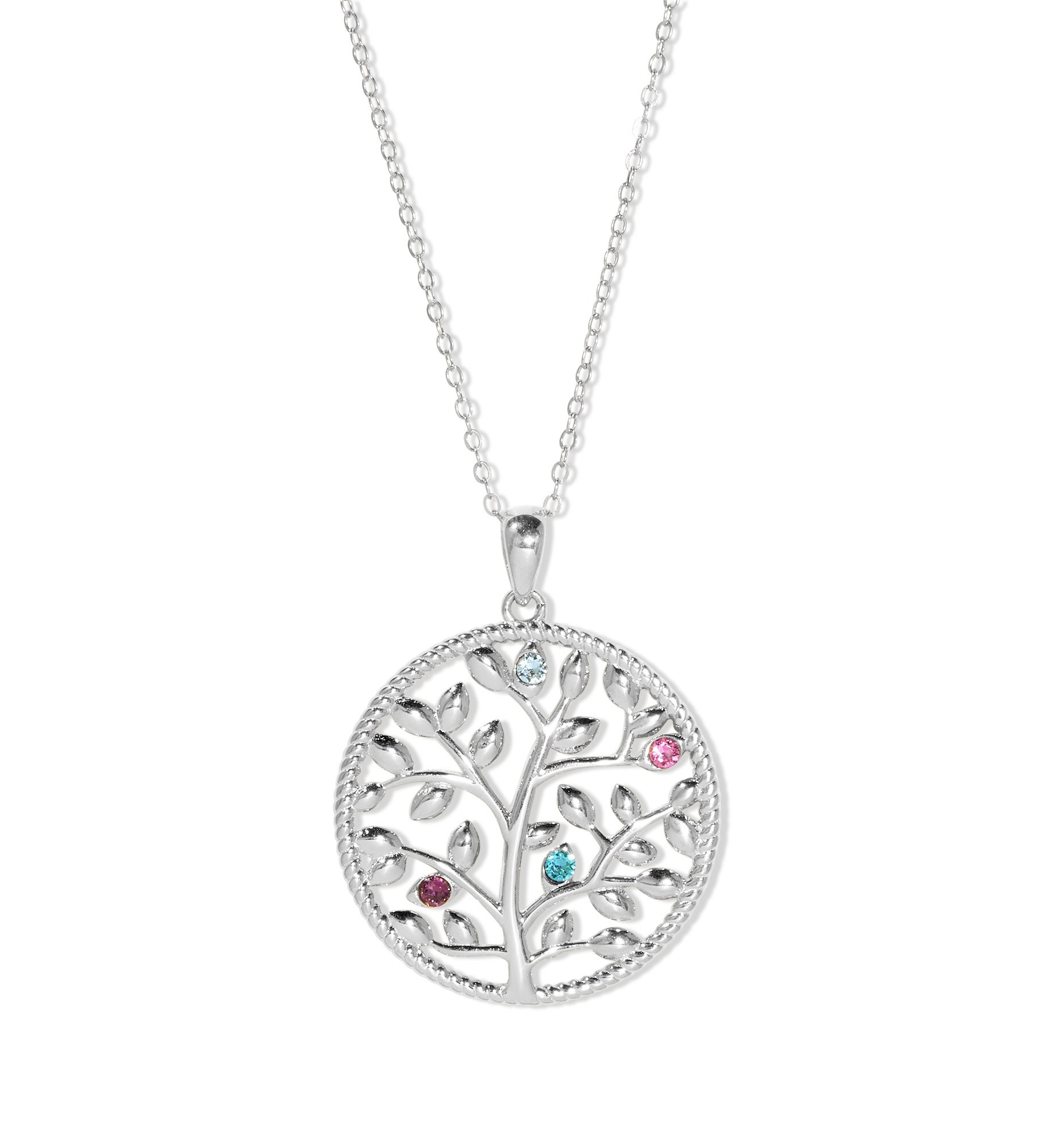 Custom Family Tree Birthstone Necklace