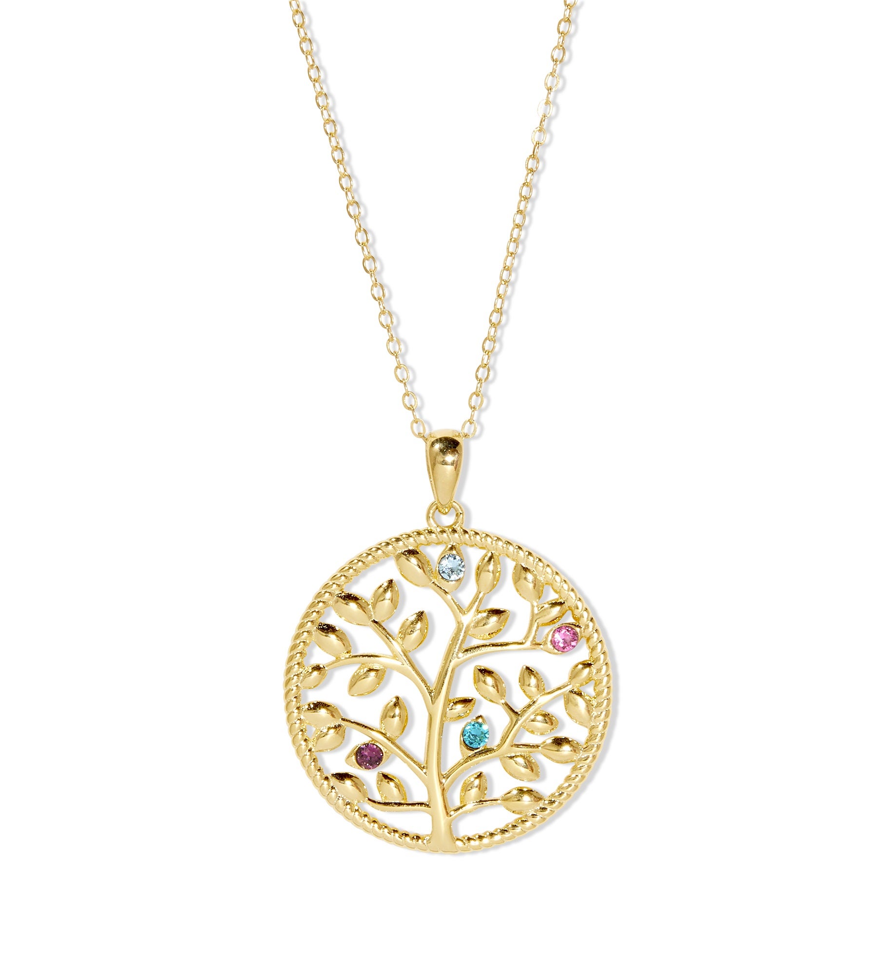 Custom Family Tree Birthstone Necklace