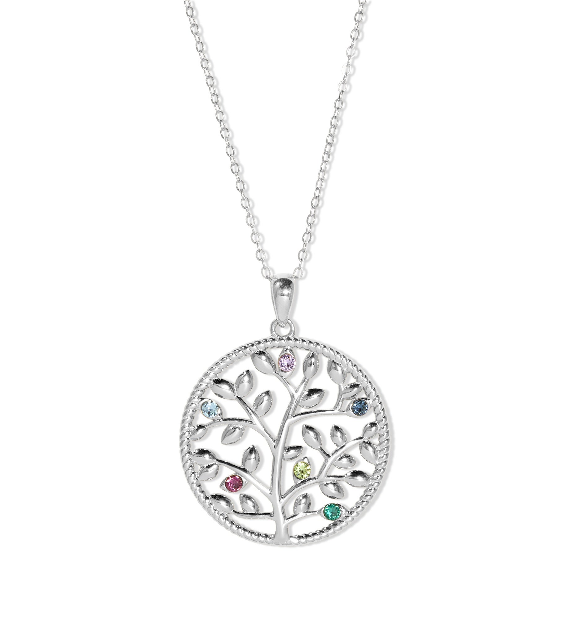 Custom Family Tree Birthstone Necklace