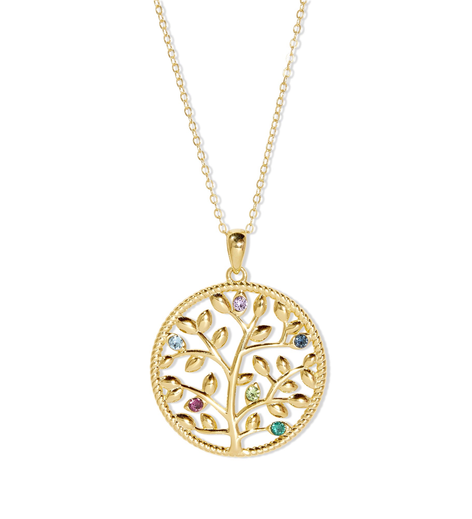 Custom Family Tree Birthstone Necklace