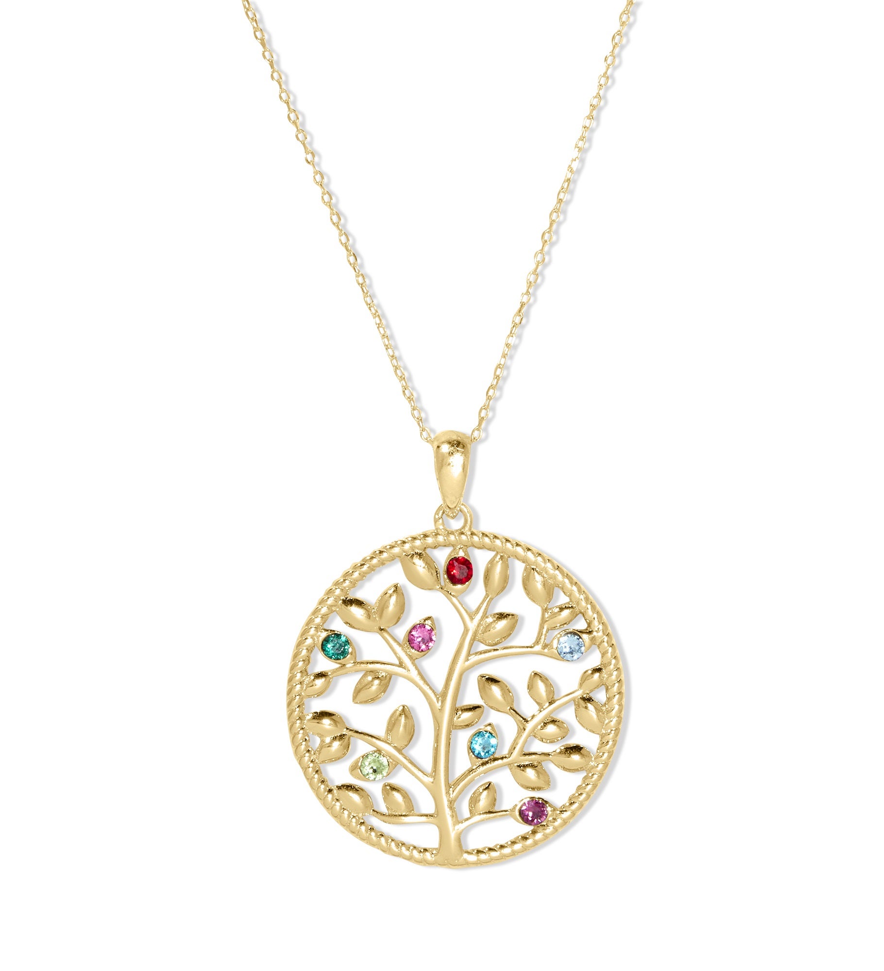 Custom Family Tree Birthstone Necklace