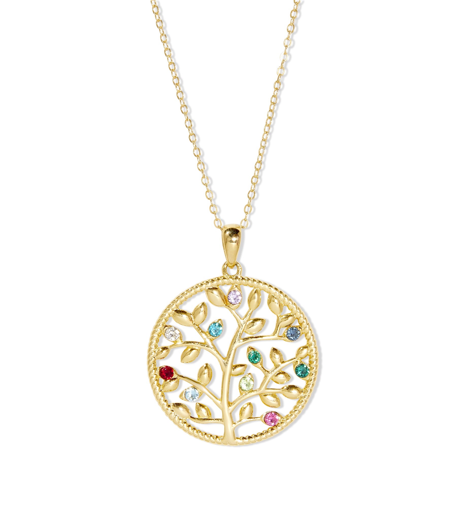 Custom Family Tree Birthstone Necklace
