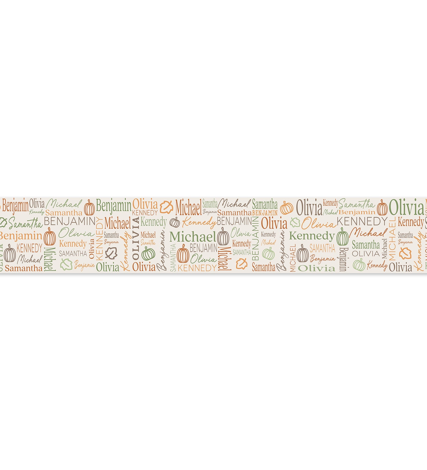 Fall Repeating Name Personalized Table Runner