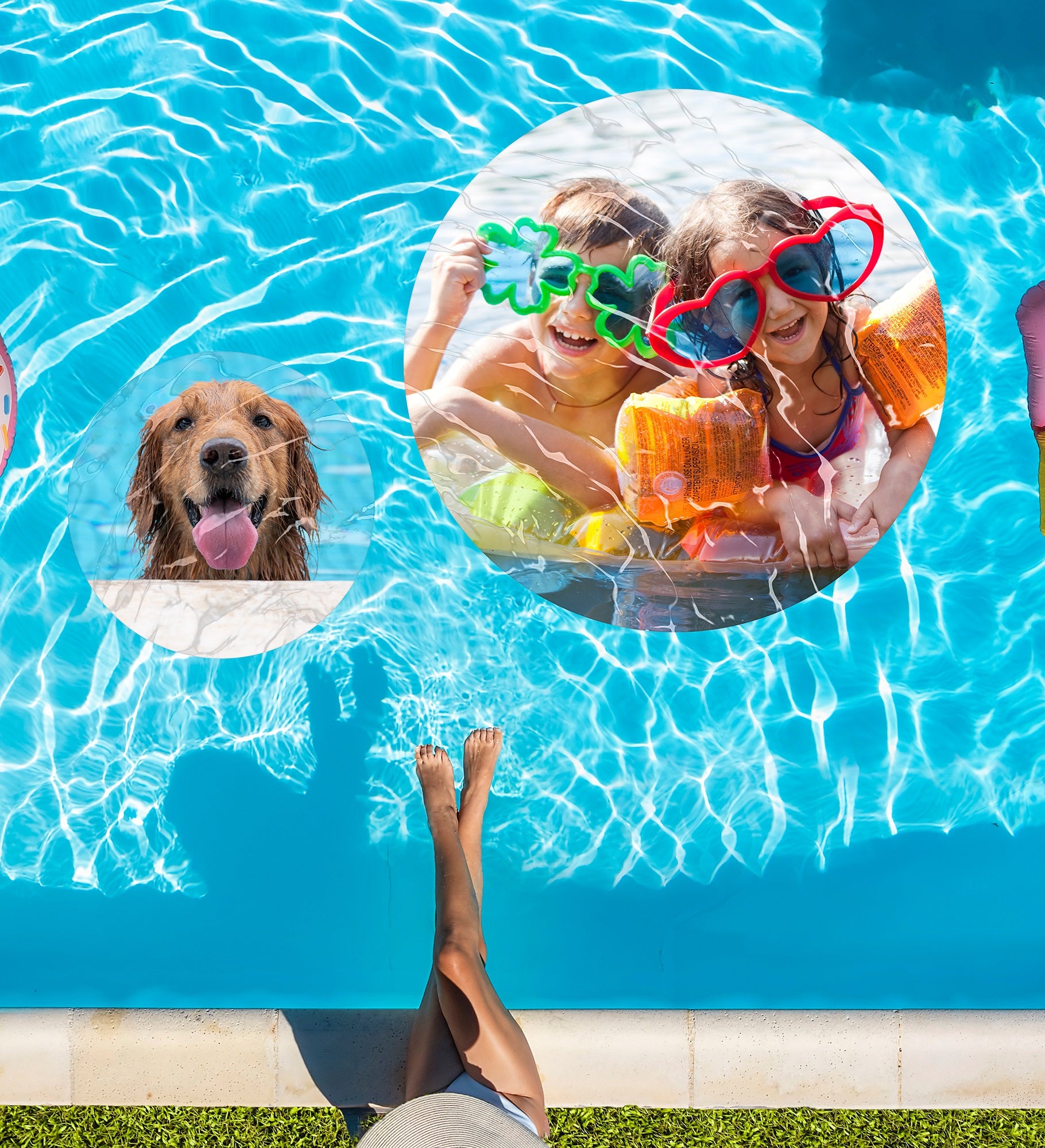 Personalized Photo Vinyl Round Pool Mat