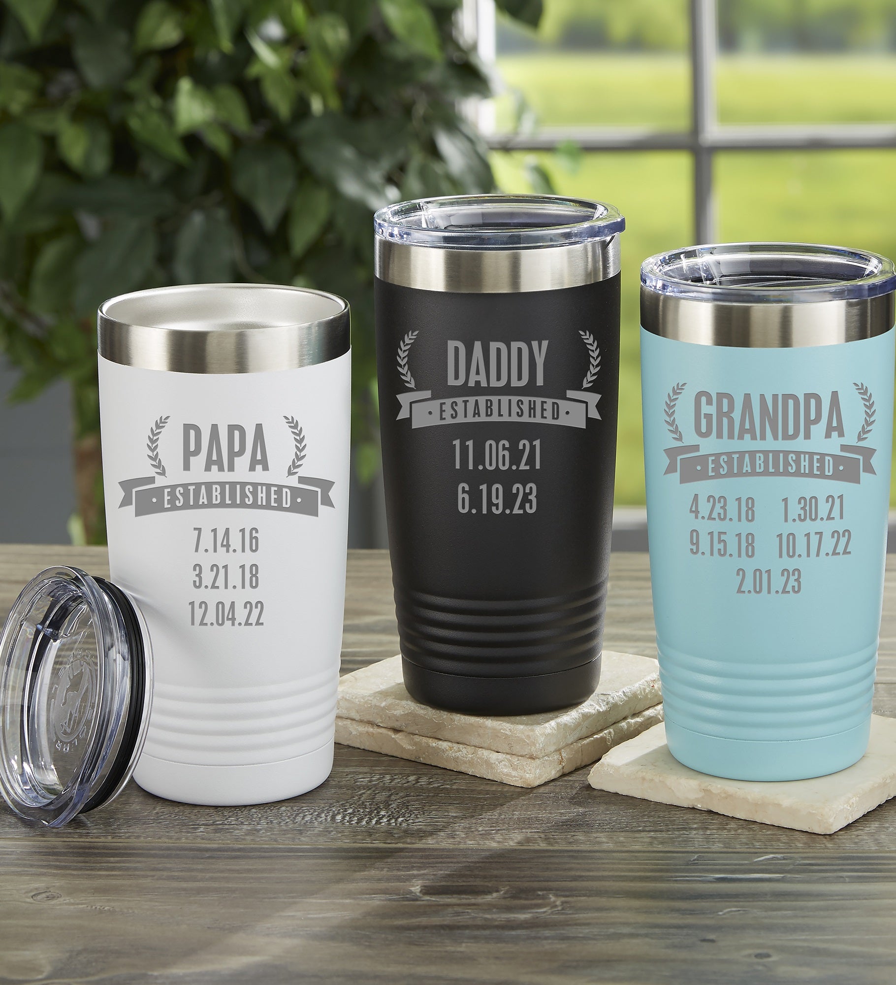 Date Established Personalized 20 oz. Vacuum Insulated Stainless Steel Tumblers