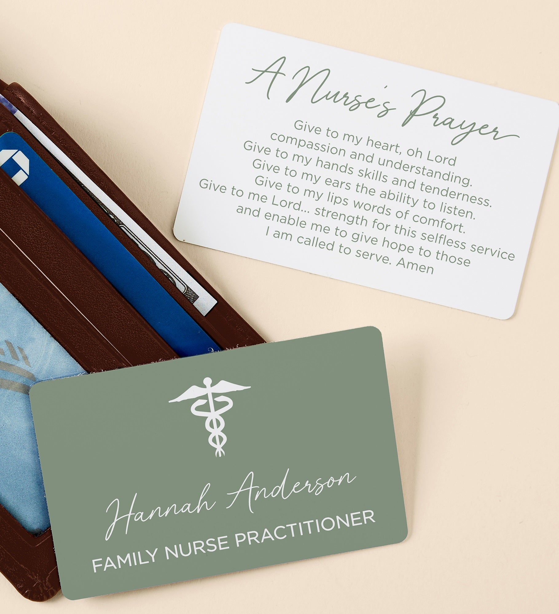 A Nurse's Prayer Personalized Metal Wallet Card
