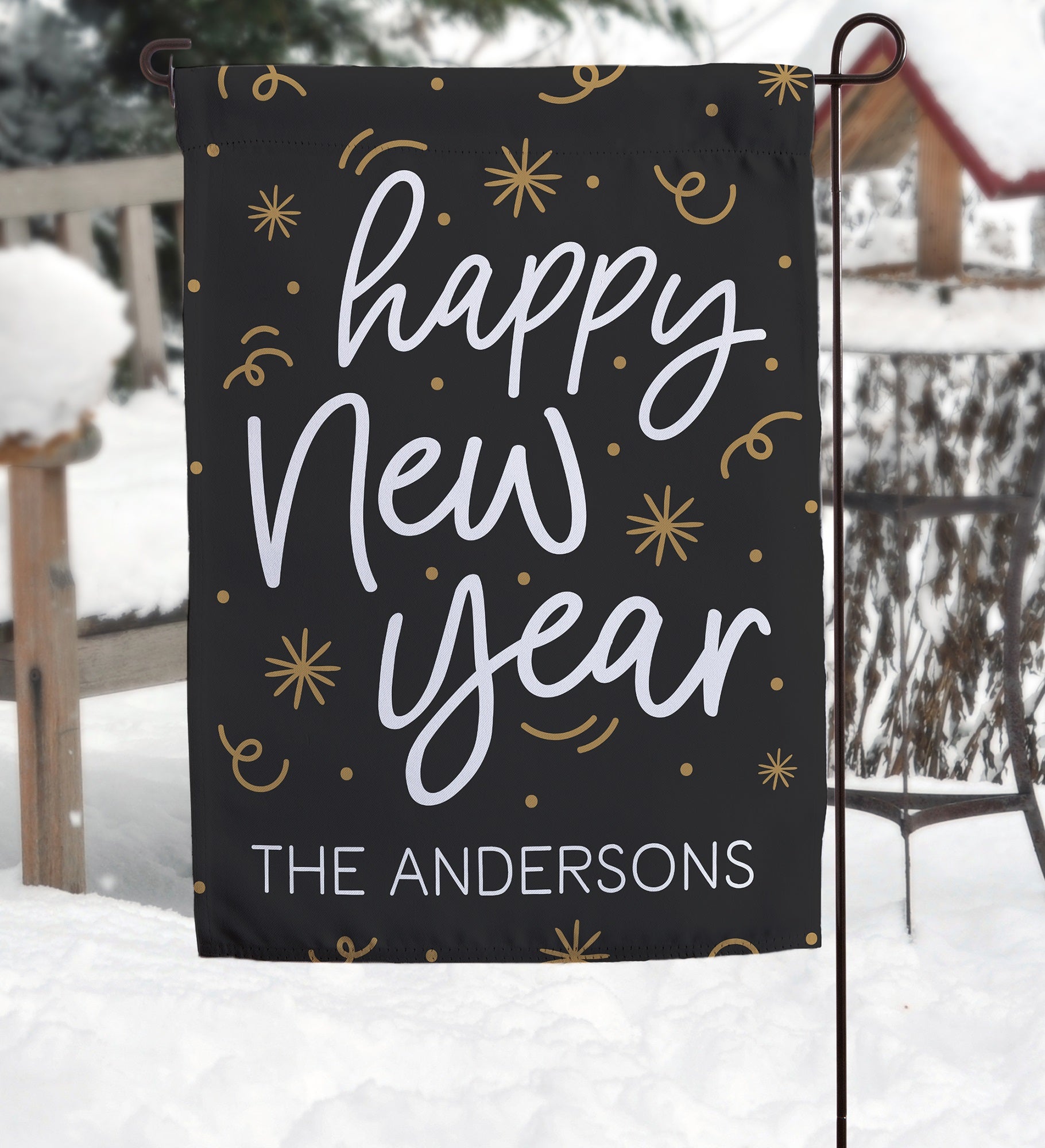 Cheers to the New Year Personalized Garden Flag