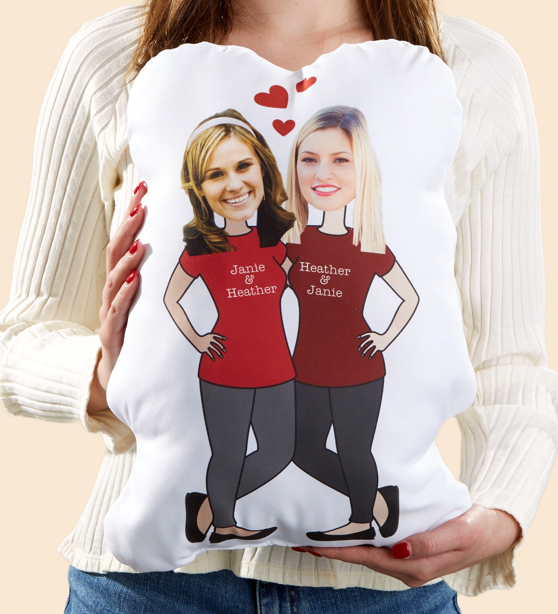 Couples Personalized Photo Character Throw Pillow