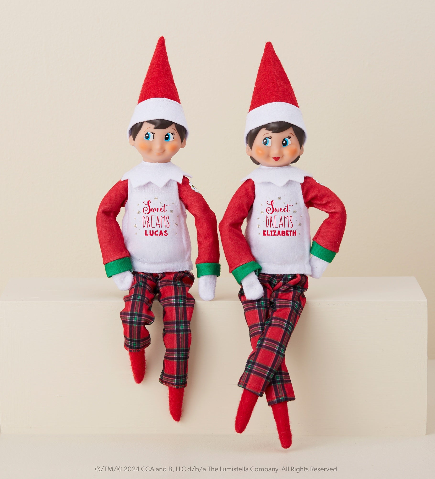Claus Couture Collection® Sweet Dreams Personalized Elf Plaid Pajamas