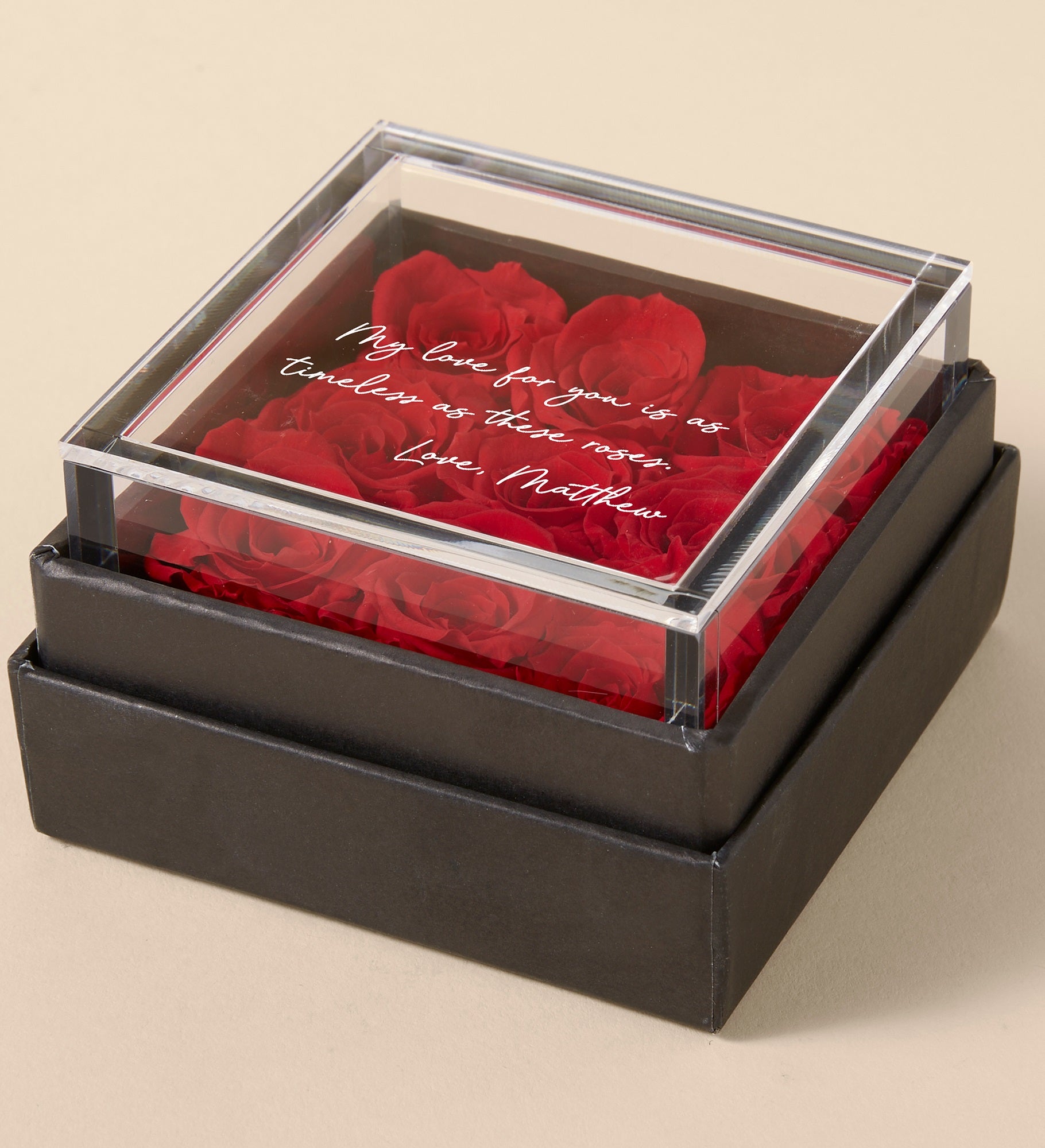 Magnificent Roses® Personalized Write Your Own Miniature Red Rose Keepsake Box