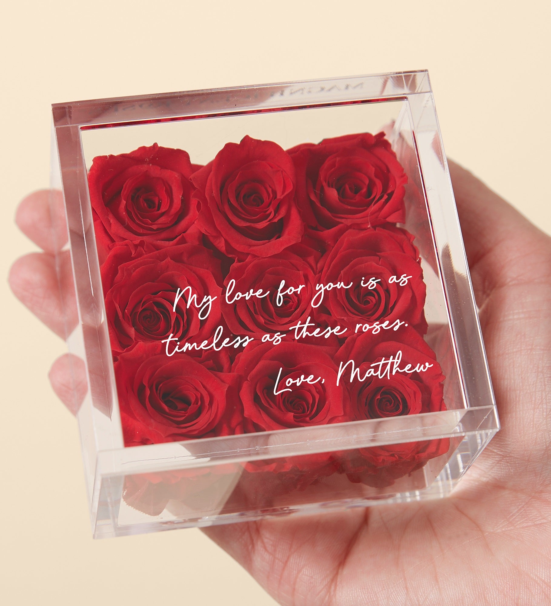 Magnificent Roses® Personalized Write Your Own Miniature Red Rose Keepsake Box